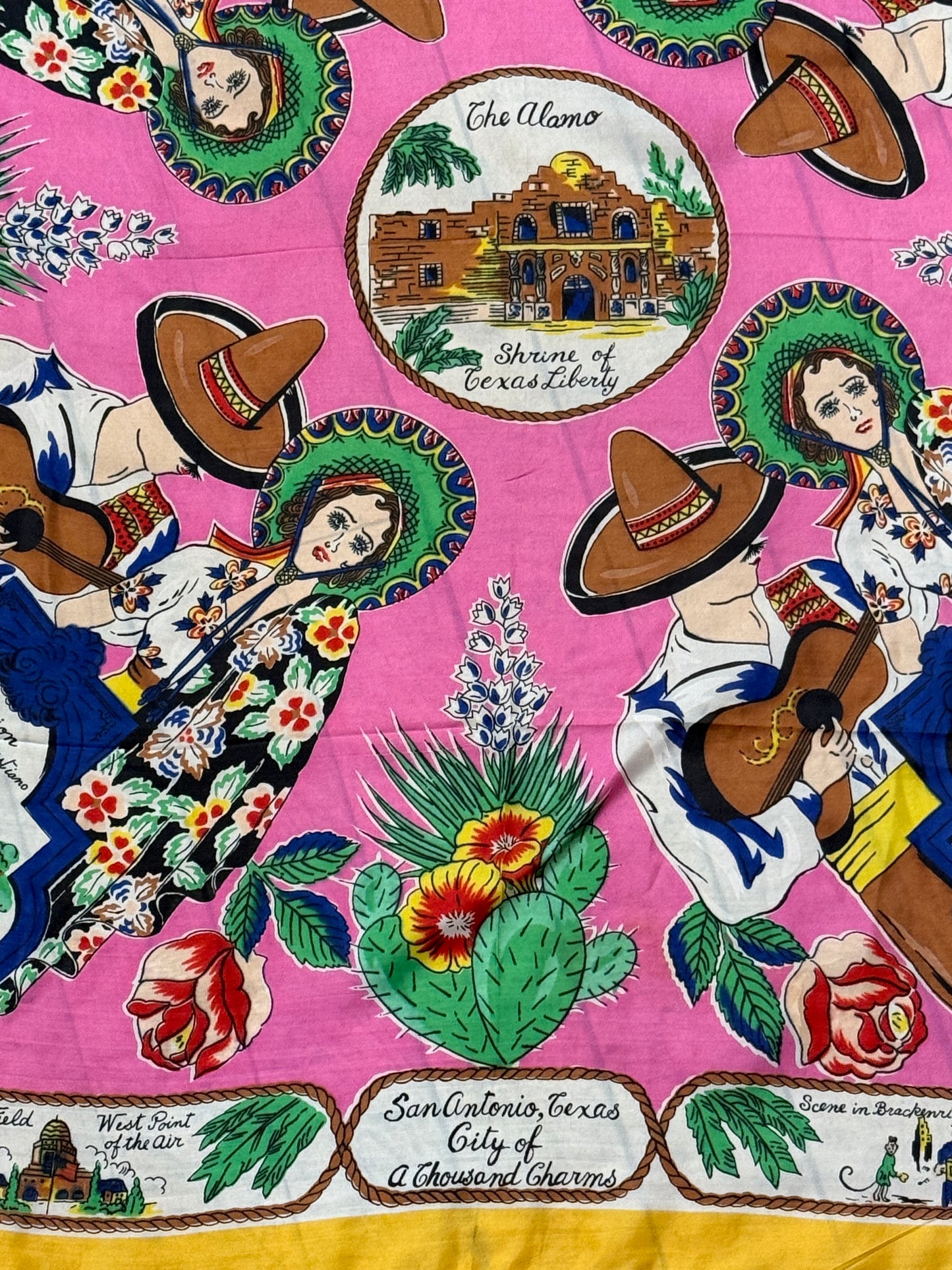 50s Texas Alamo souvenir scarf