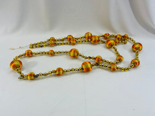 Gold & Orange Mercury Glass Bead Garland