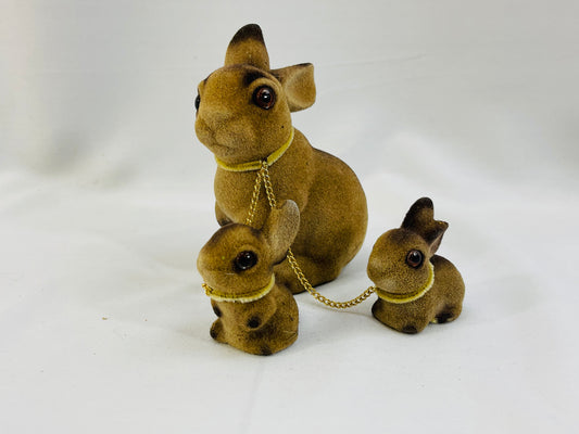 Vintage Norleans Rabbit With Baby Bunnies