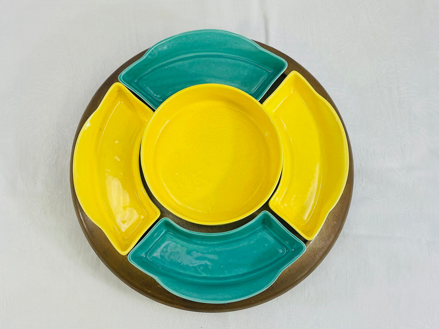 Teal & Yellow Lazy Susan