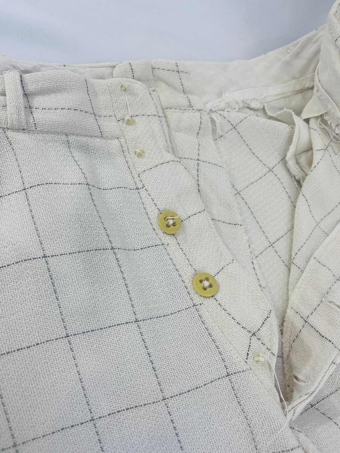 1920s Windowpane Linen Plus Fours