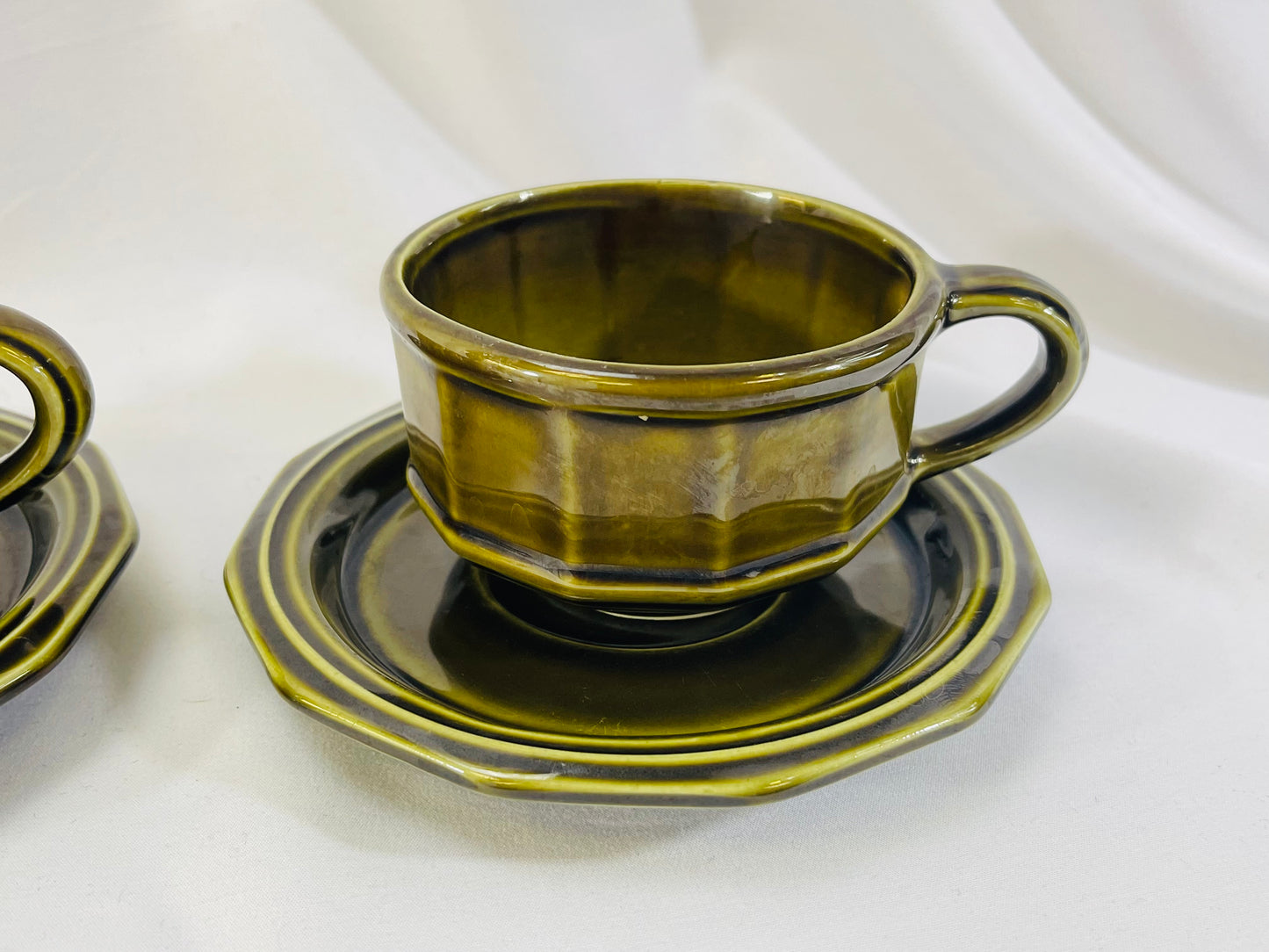 Pfaltzgraff Heritage Green Cups & Saucers Set of 3