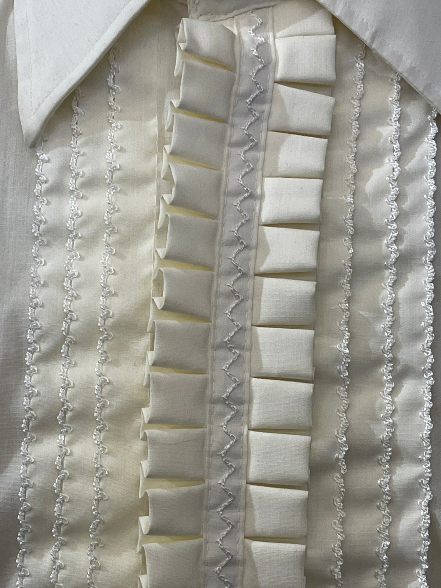 Pale Yellow Ruffle Tuxedo Shirt