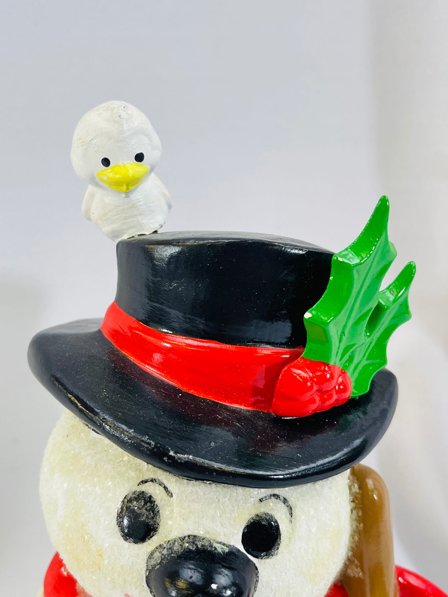 Vintage Snowman With Cute Bird