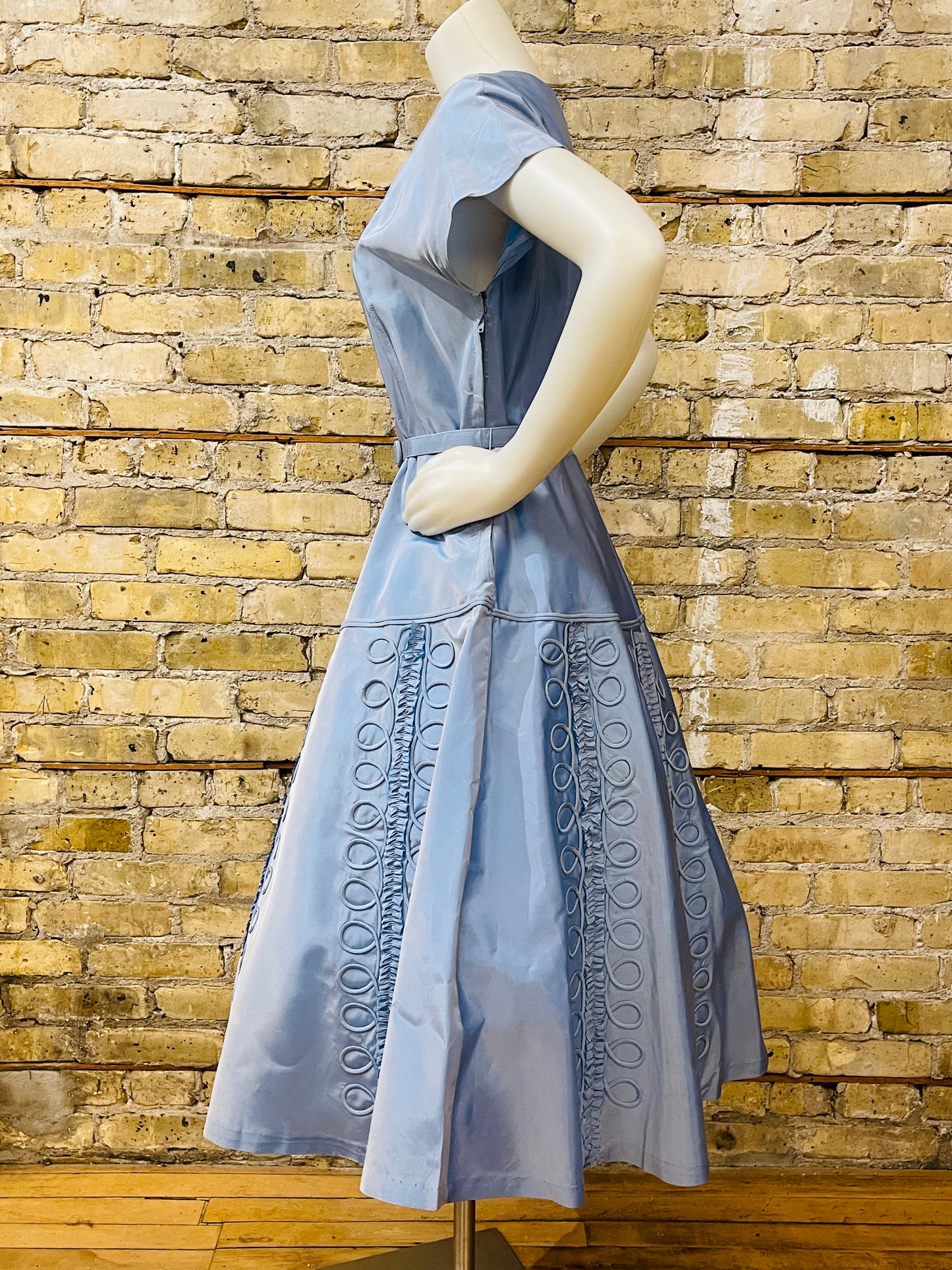 50s Blue Fit & Flare Dress