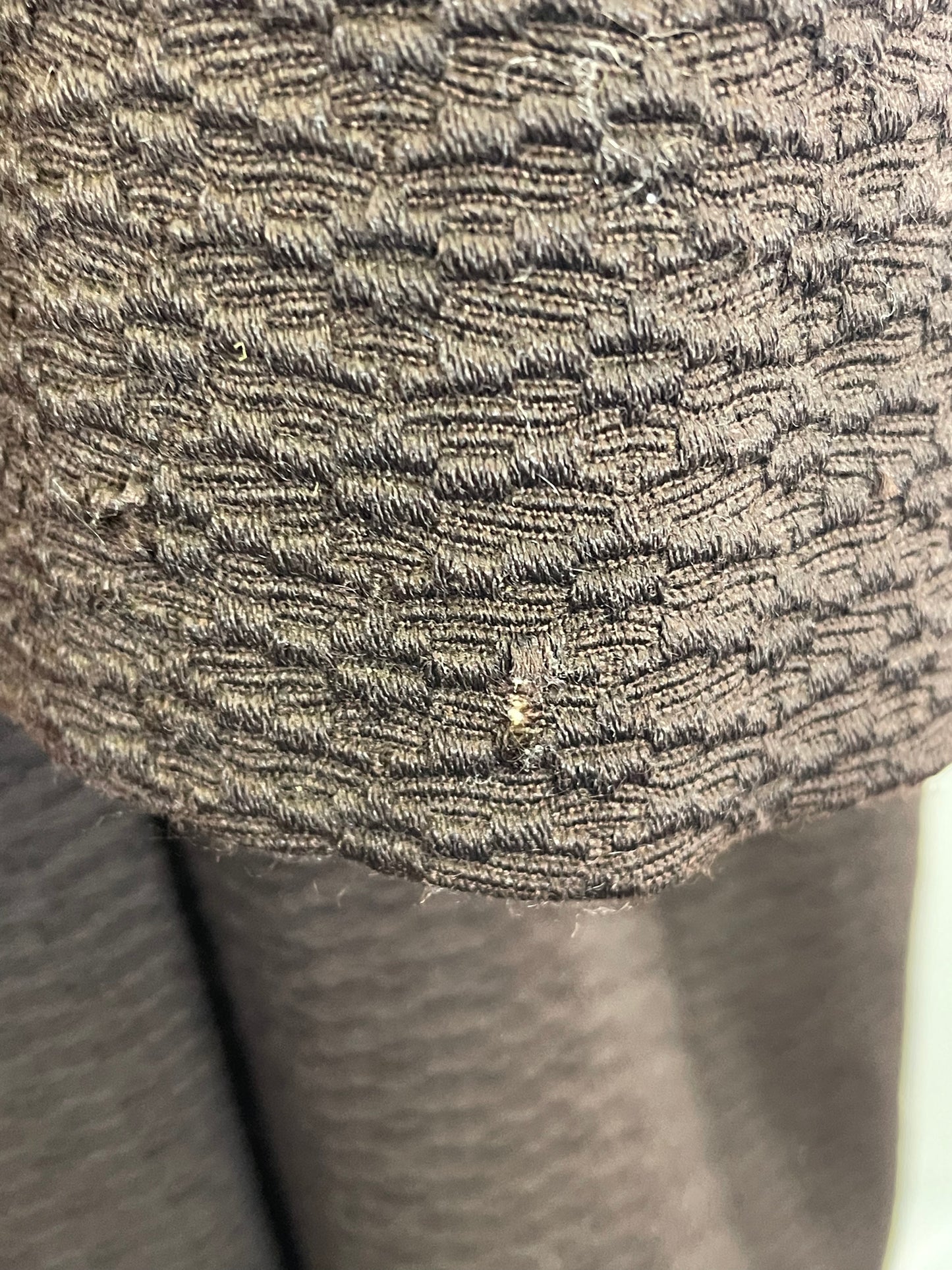 Brown Cloth Coat with Mink Collar
