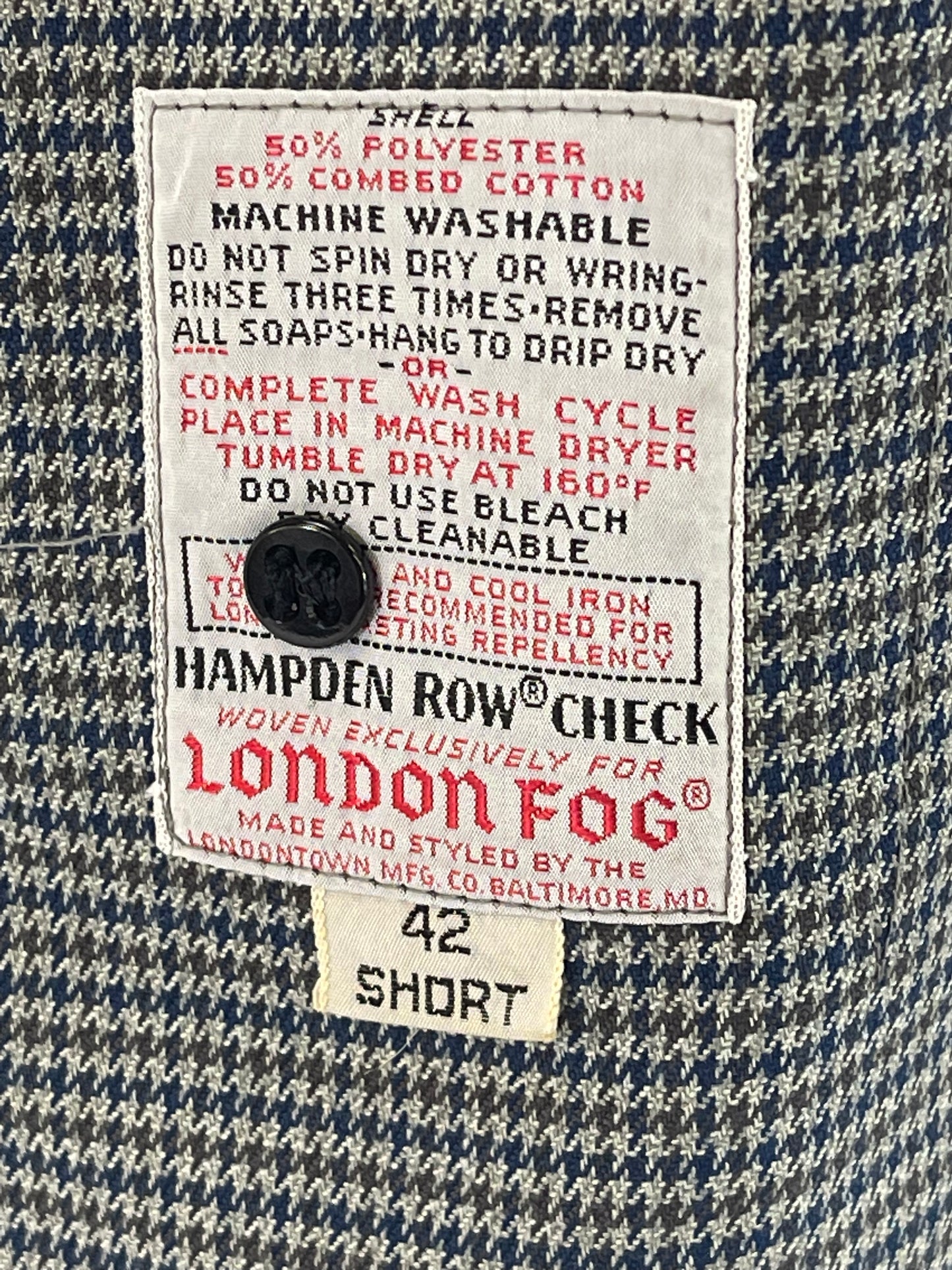 London Fog Overcoat 42 Short