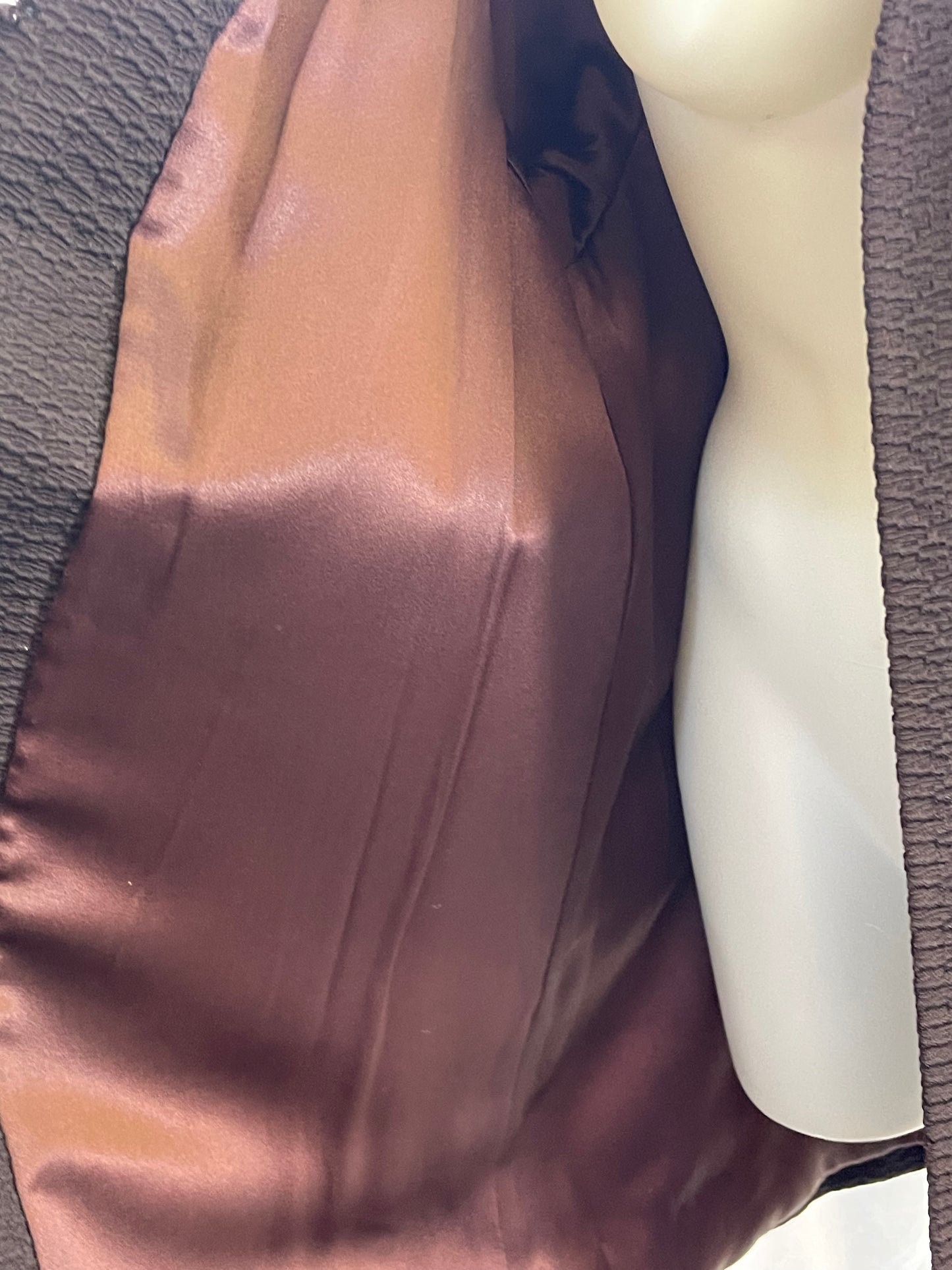 Brown Cloth Coat with Mink Collar