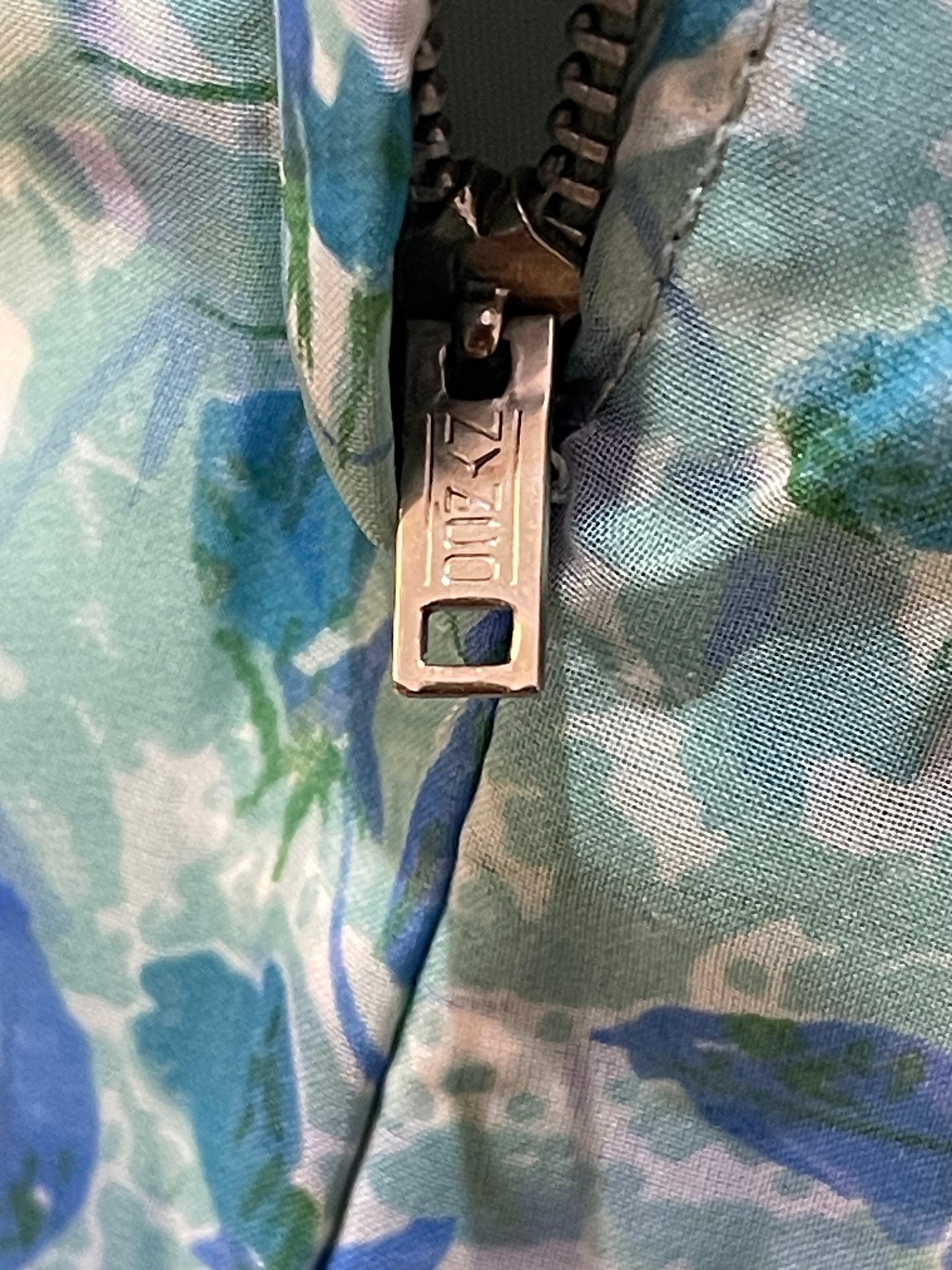 Leslie Grey 50s Blue Floral Party Dress