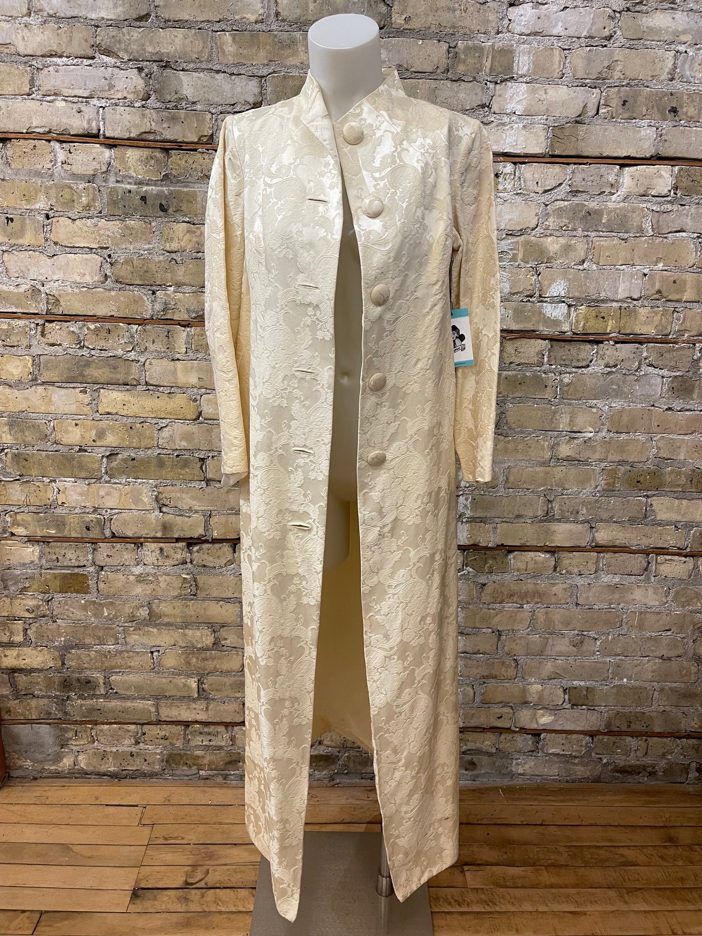 Ivory Brocade Evening Coat