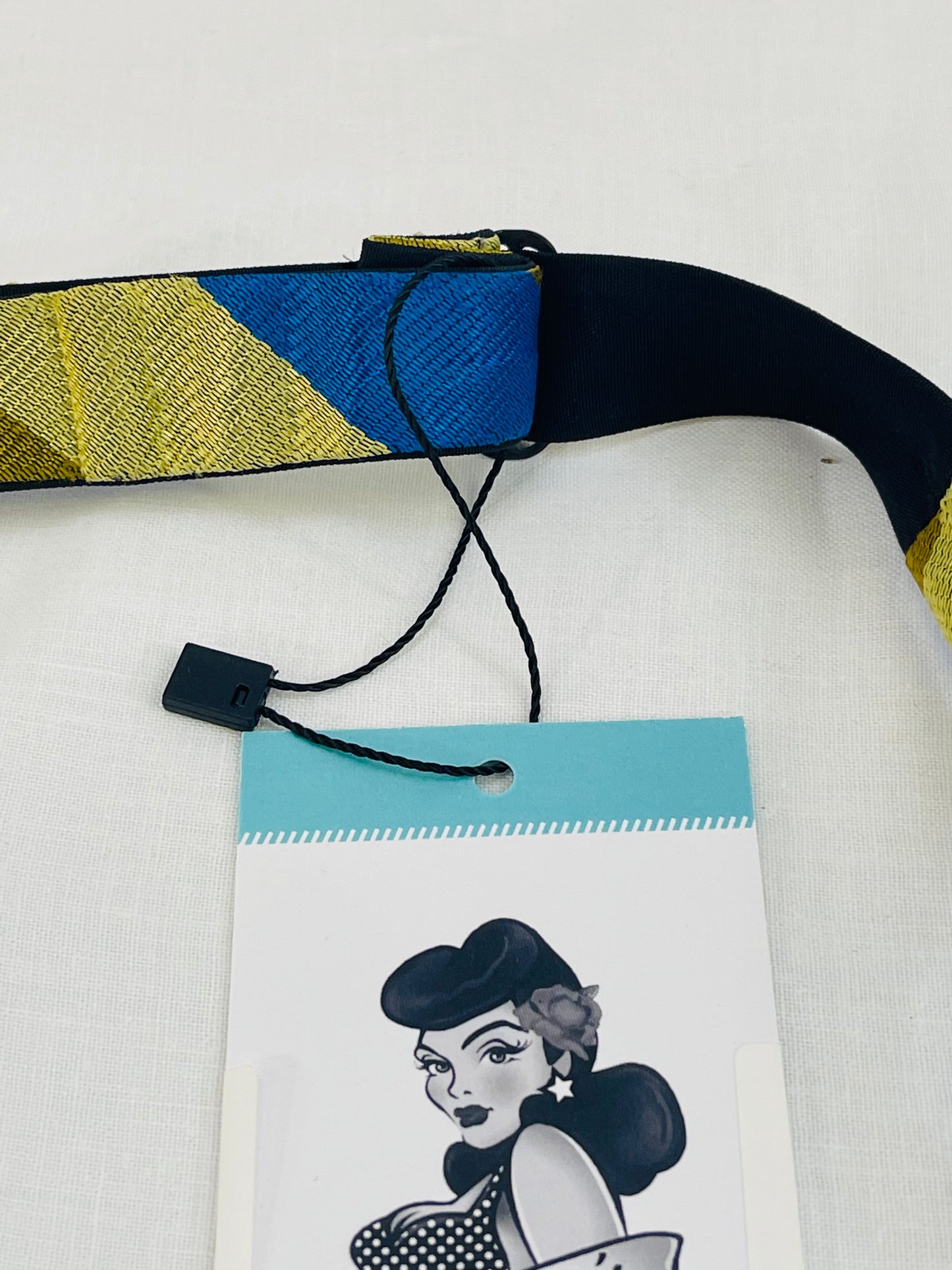 Vintage Blue & Gold Bow Tie