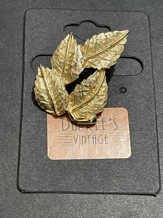 Gold Color Leaf Brooch
