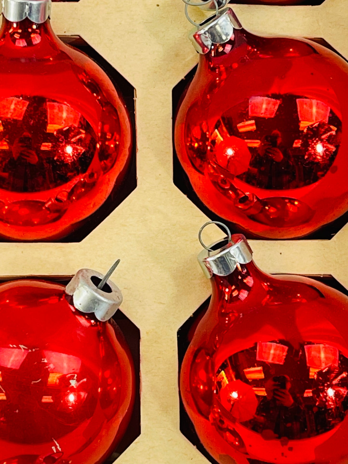Mixed Glass Ornaments - Red