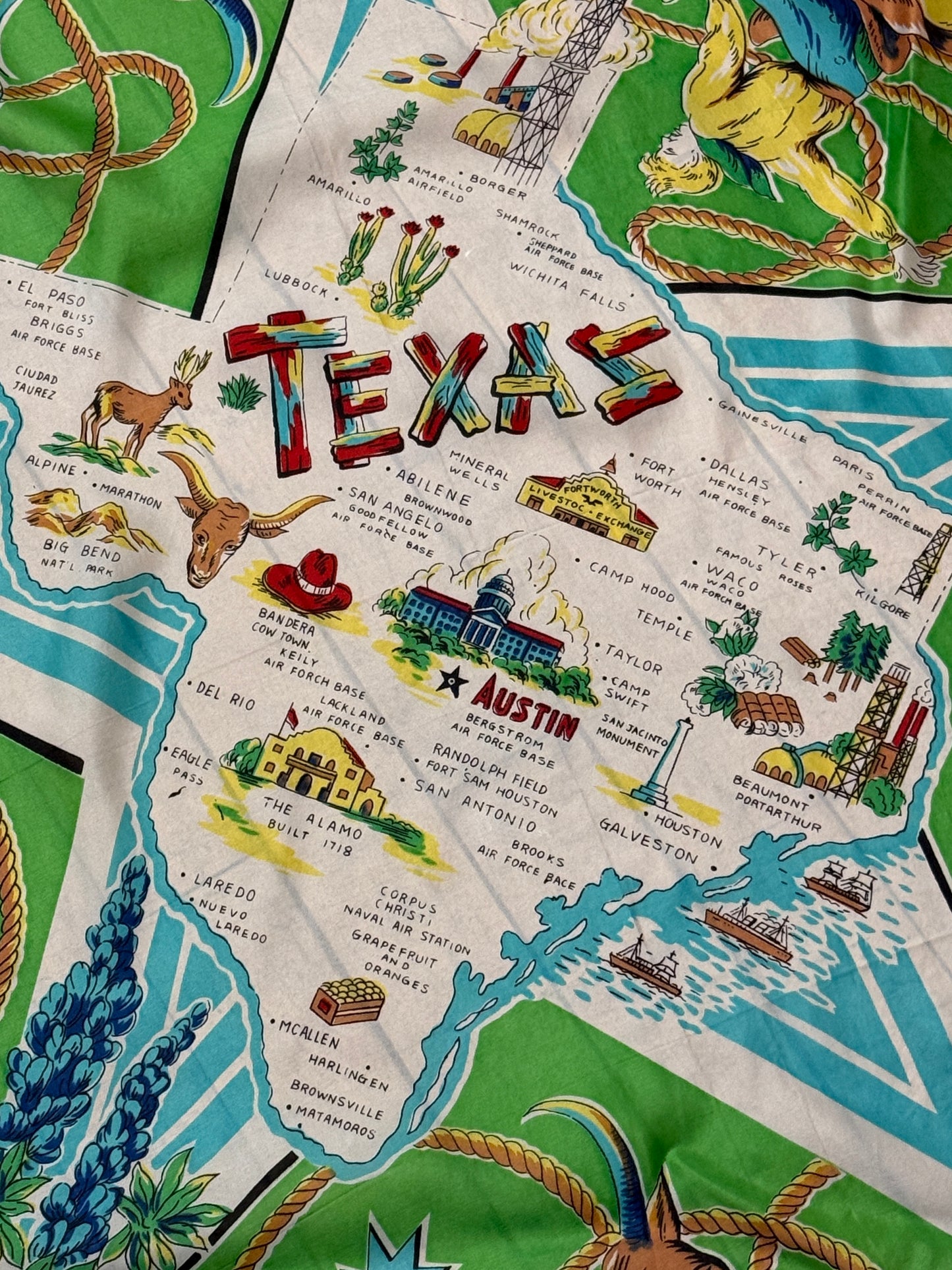 50s Texas souvenir scarf