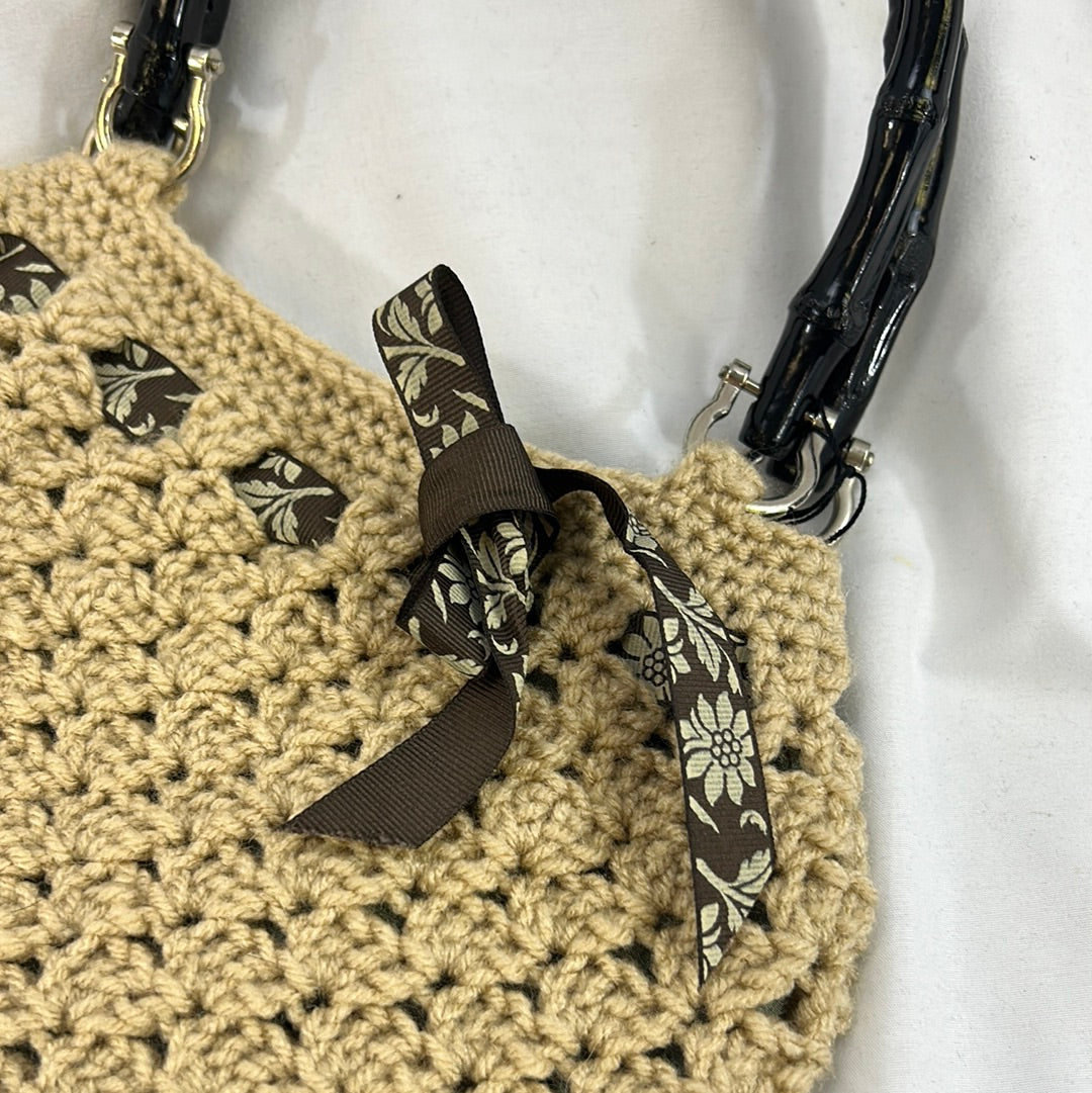 Beige Crocheted Purse