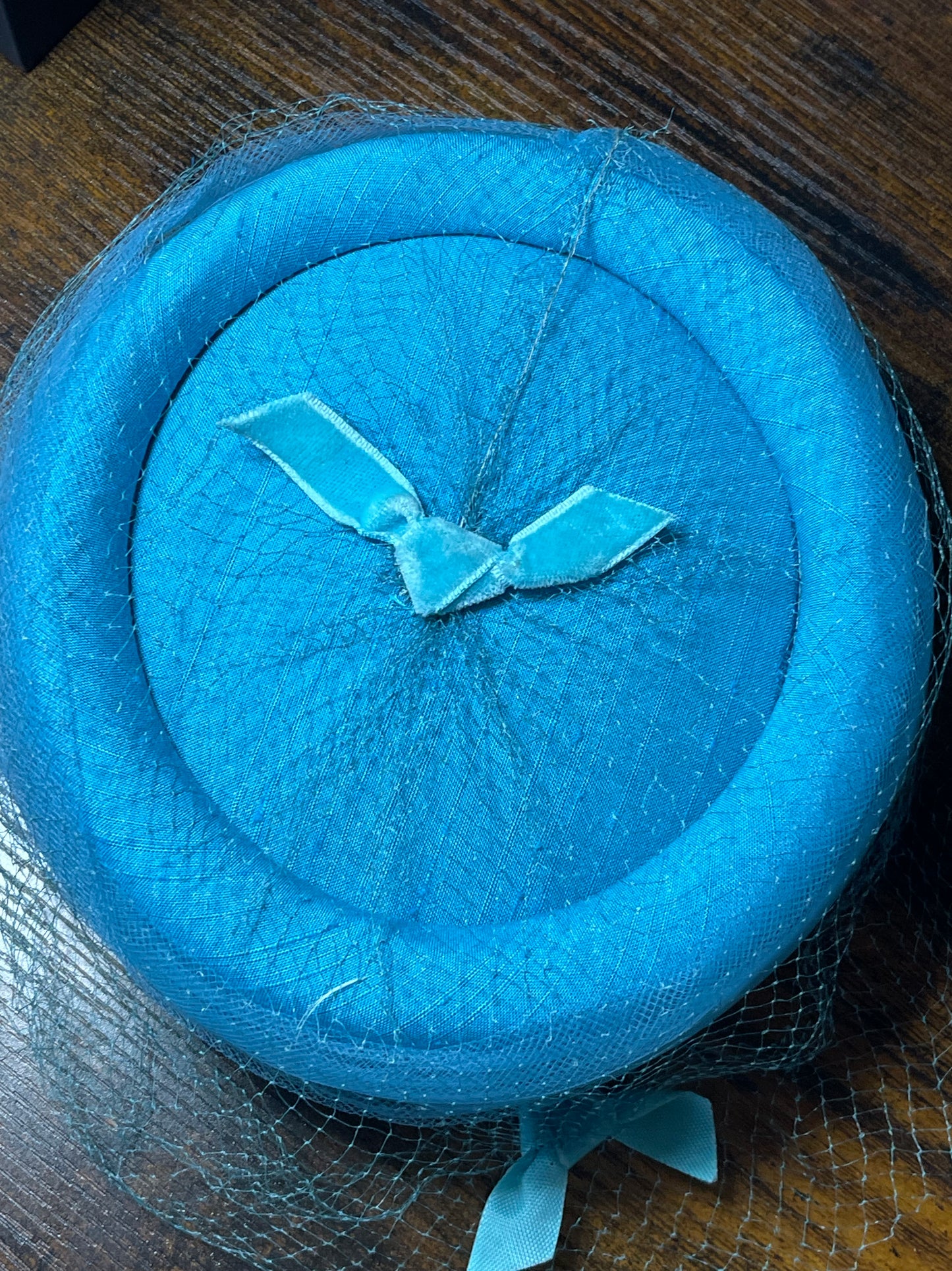 Teal Pillbox Hat