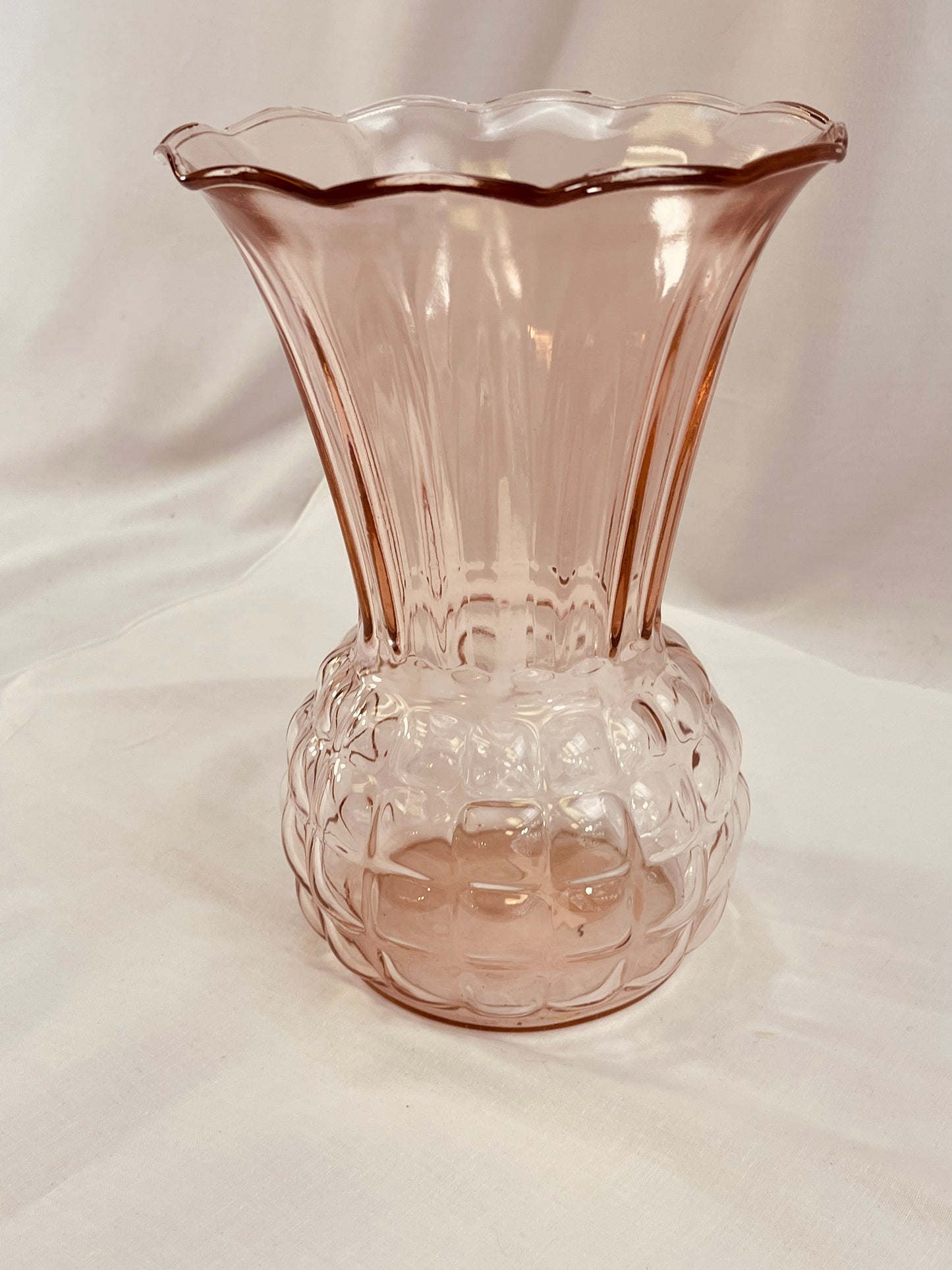 Pink Depression Glass Vase