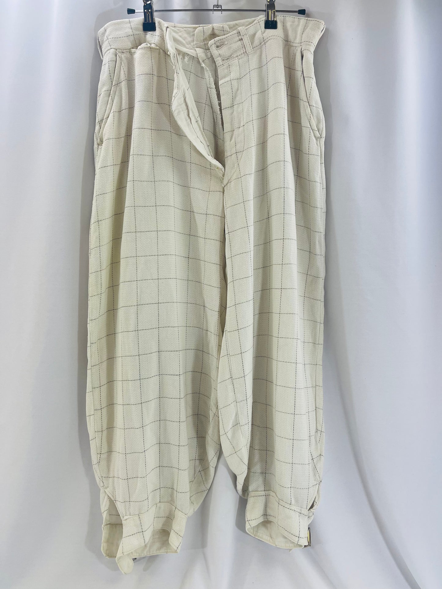 1920s Windowpane Linen Plus Fours