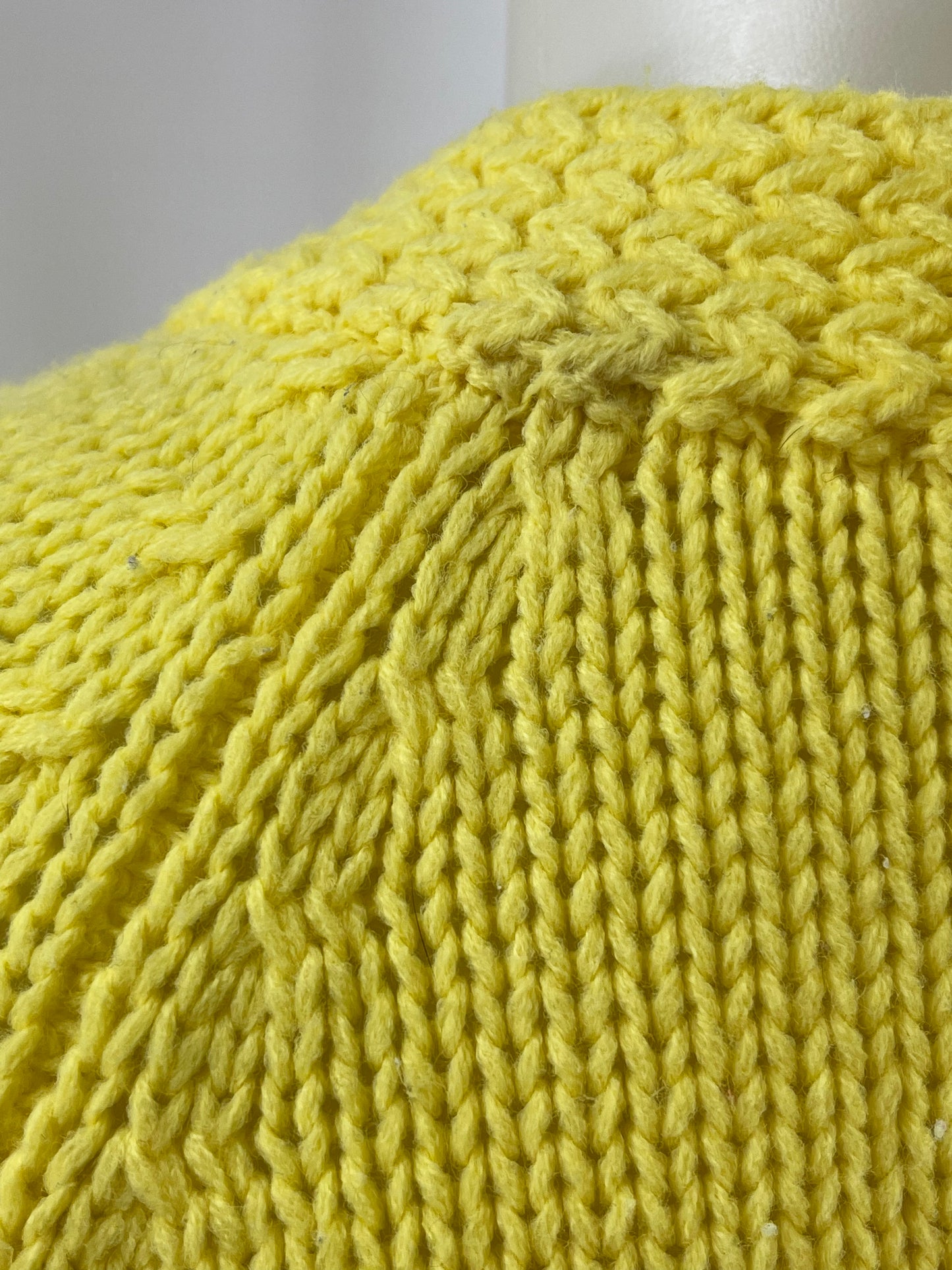 Acrylic Yellow Cable Knit Cardigan