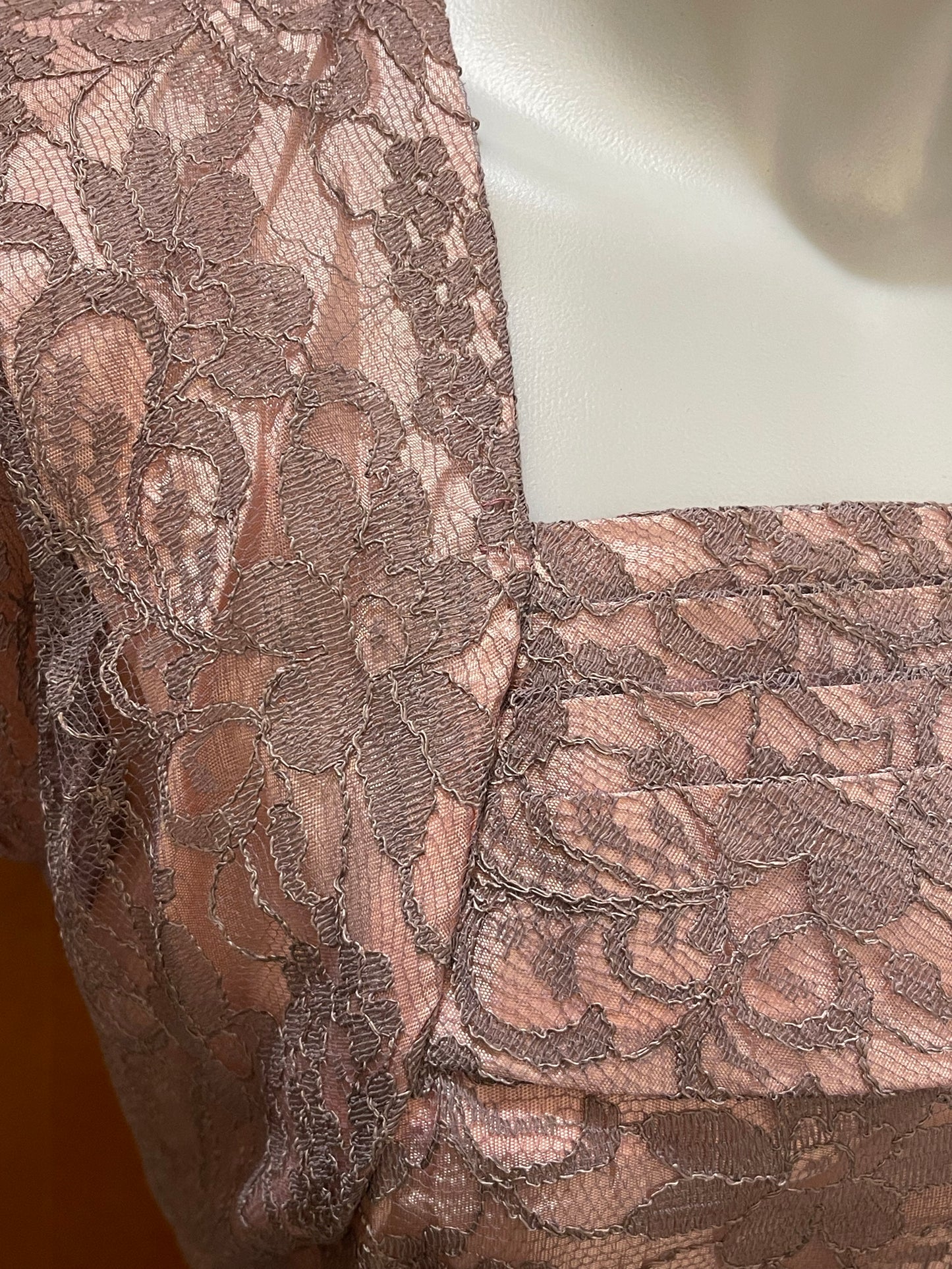 50s Mauve Lace Dress