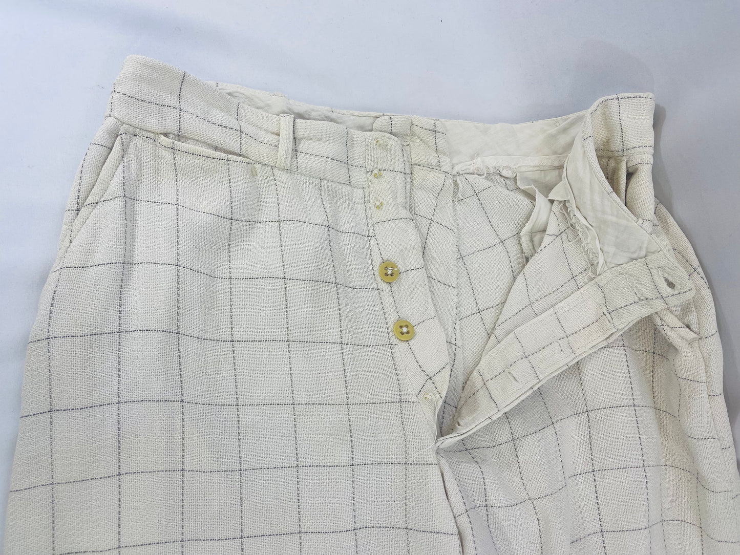 1920s Windowpane Linen Plus Fours