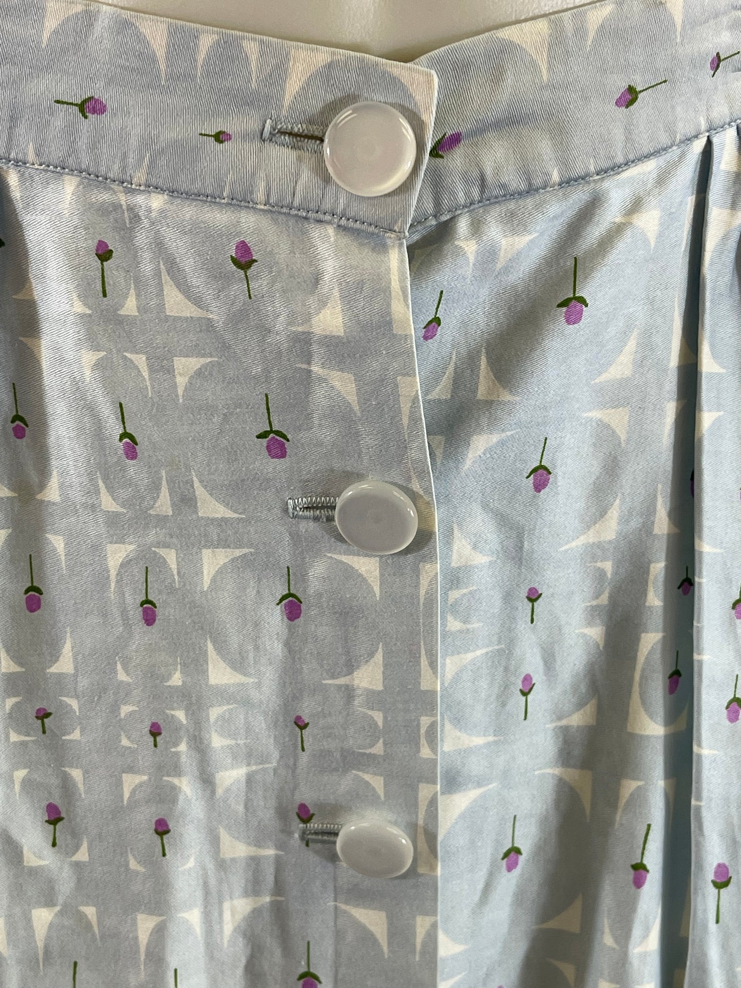 Blue Print 50s Cotton Skirt