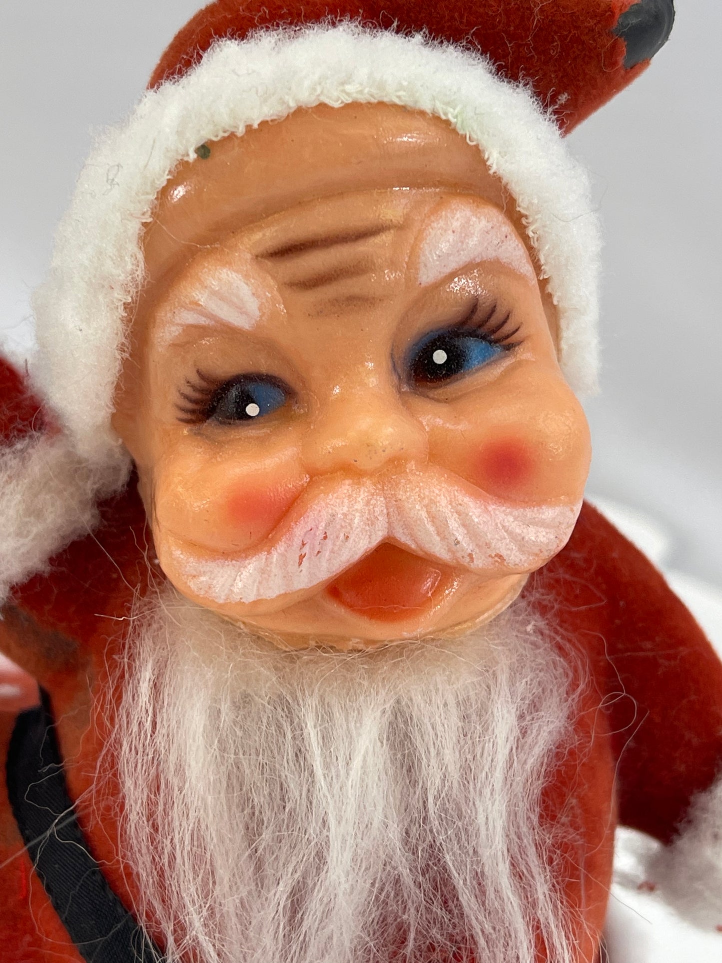 Vintage Flocked Dancing Santa