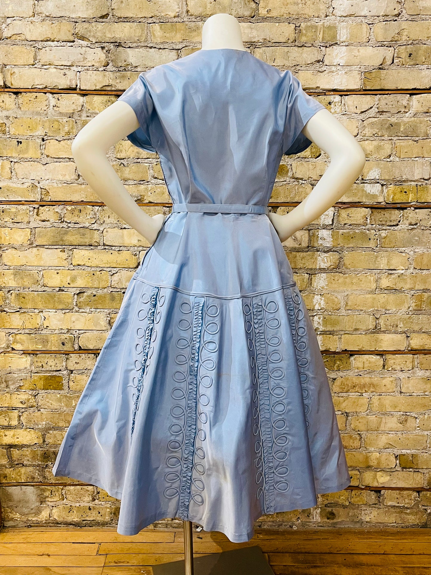 50s Blue Fit & Flare Dress