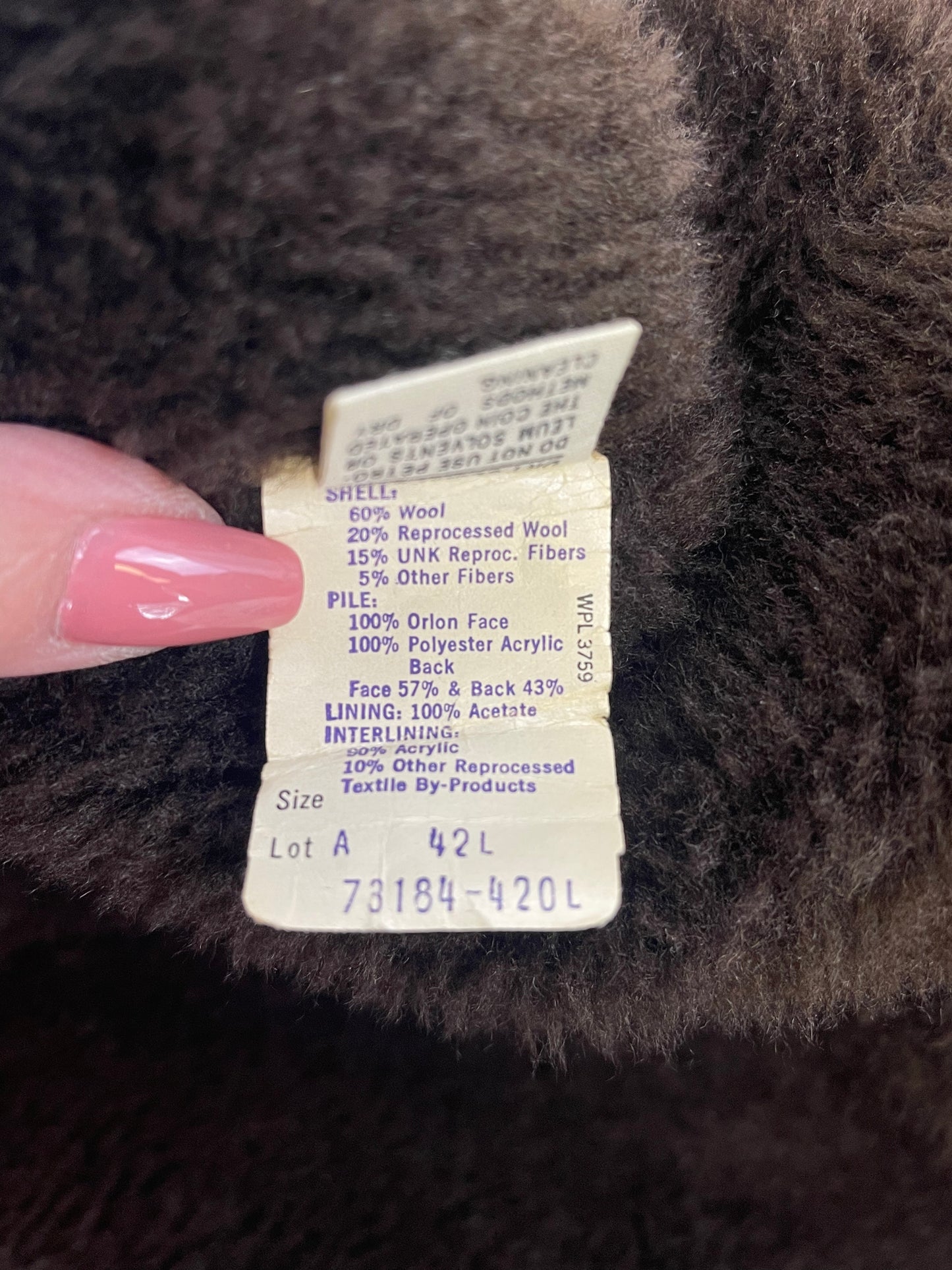 Sears Wool Overcoat 42 Long