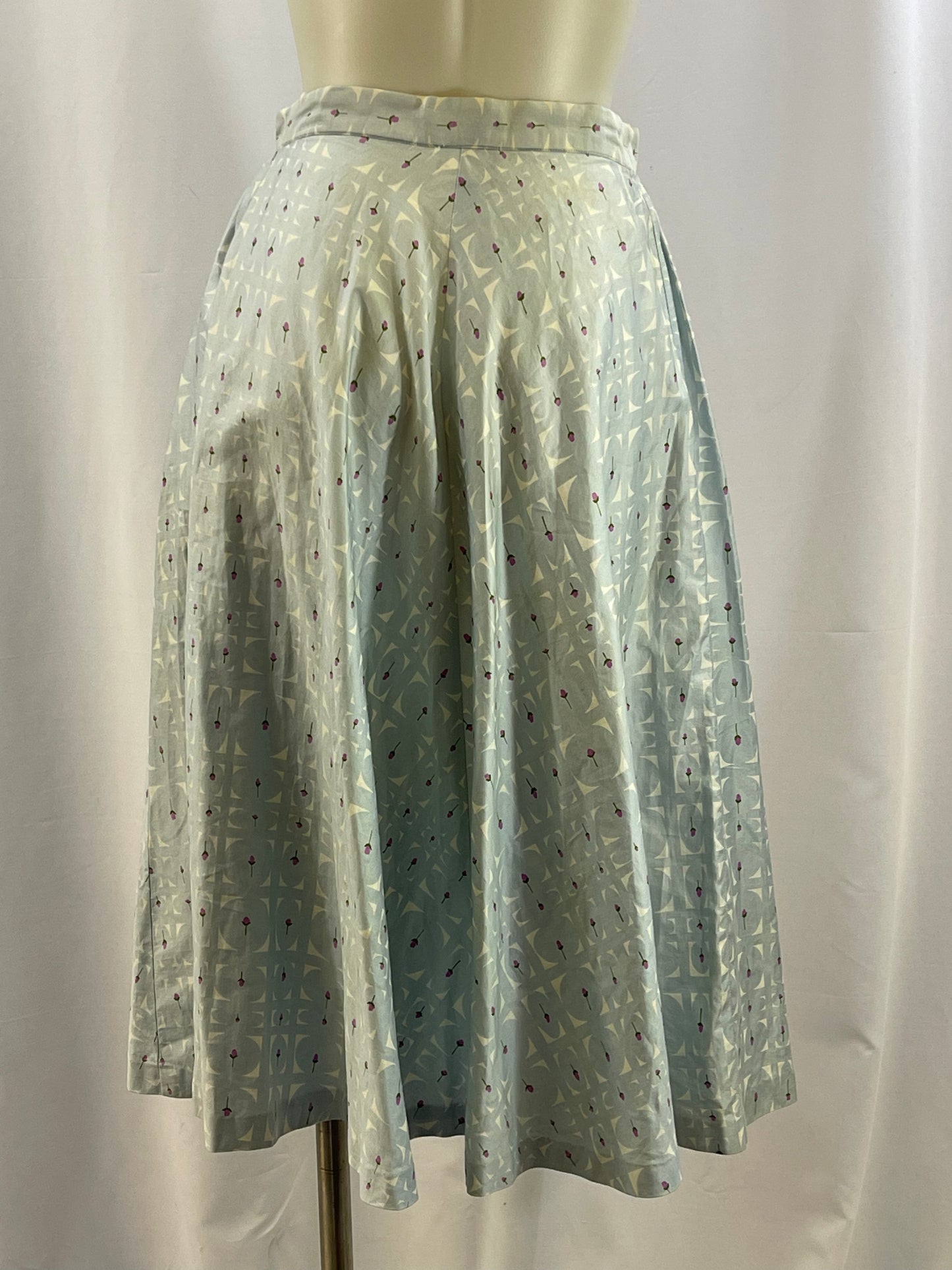 Blue Print 50s Cotton Skirt