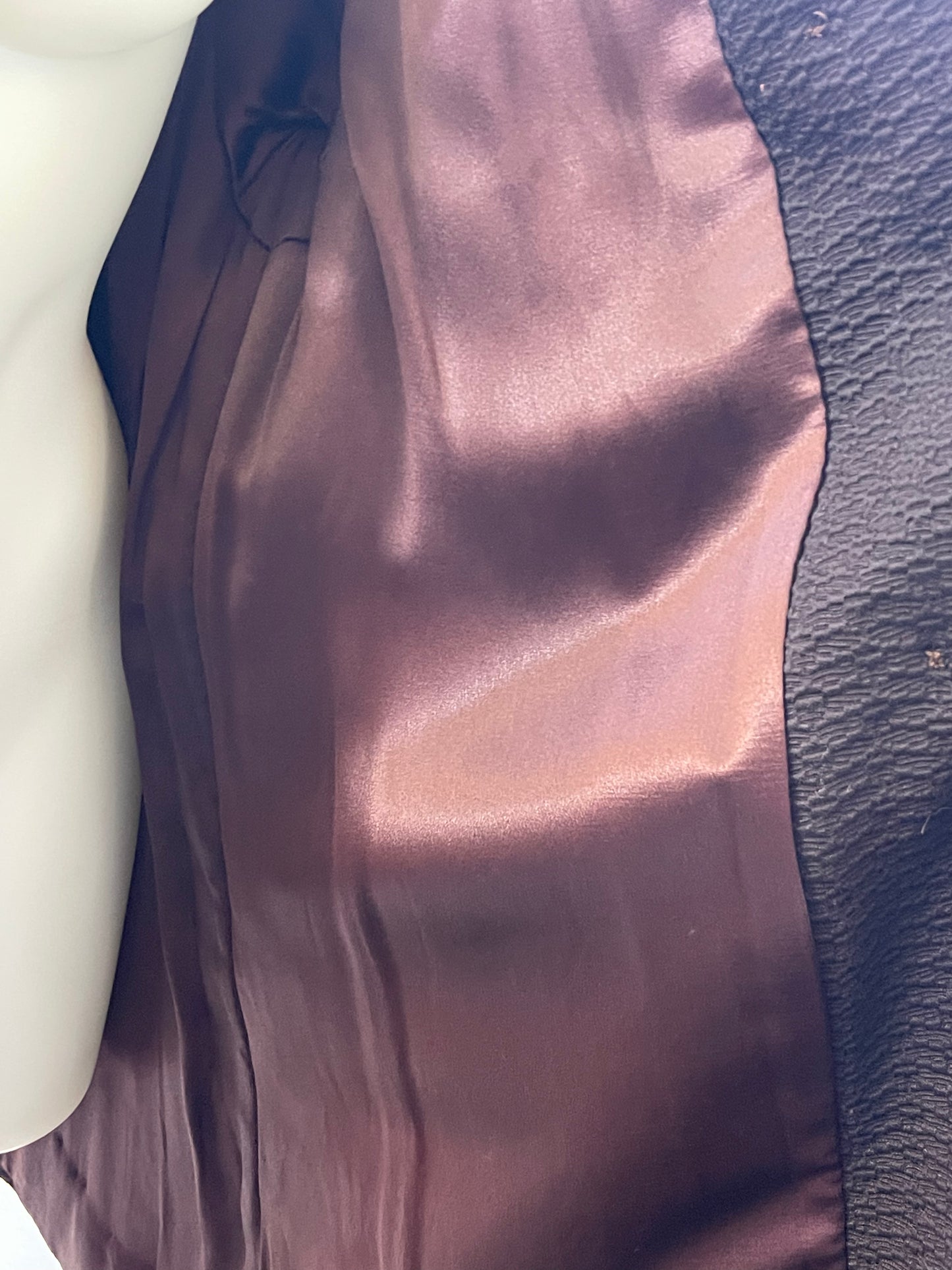 Brown Cloth Coat with Mink Collar