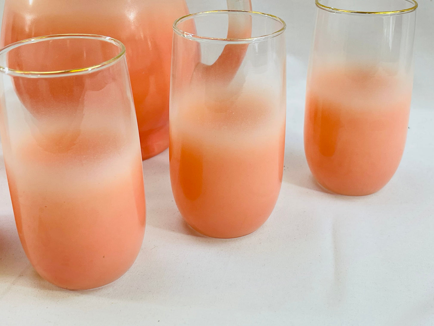 Blendo Pitcher & 6 Glasses Coral Pink