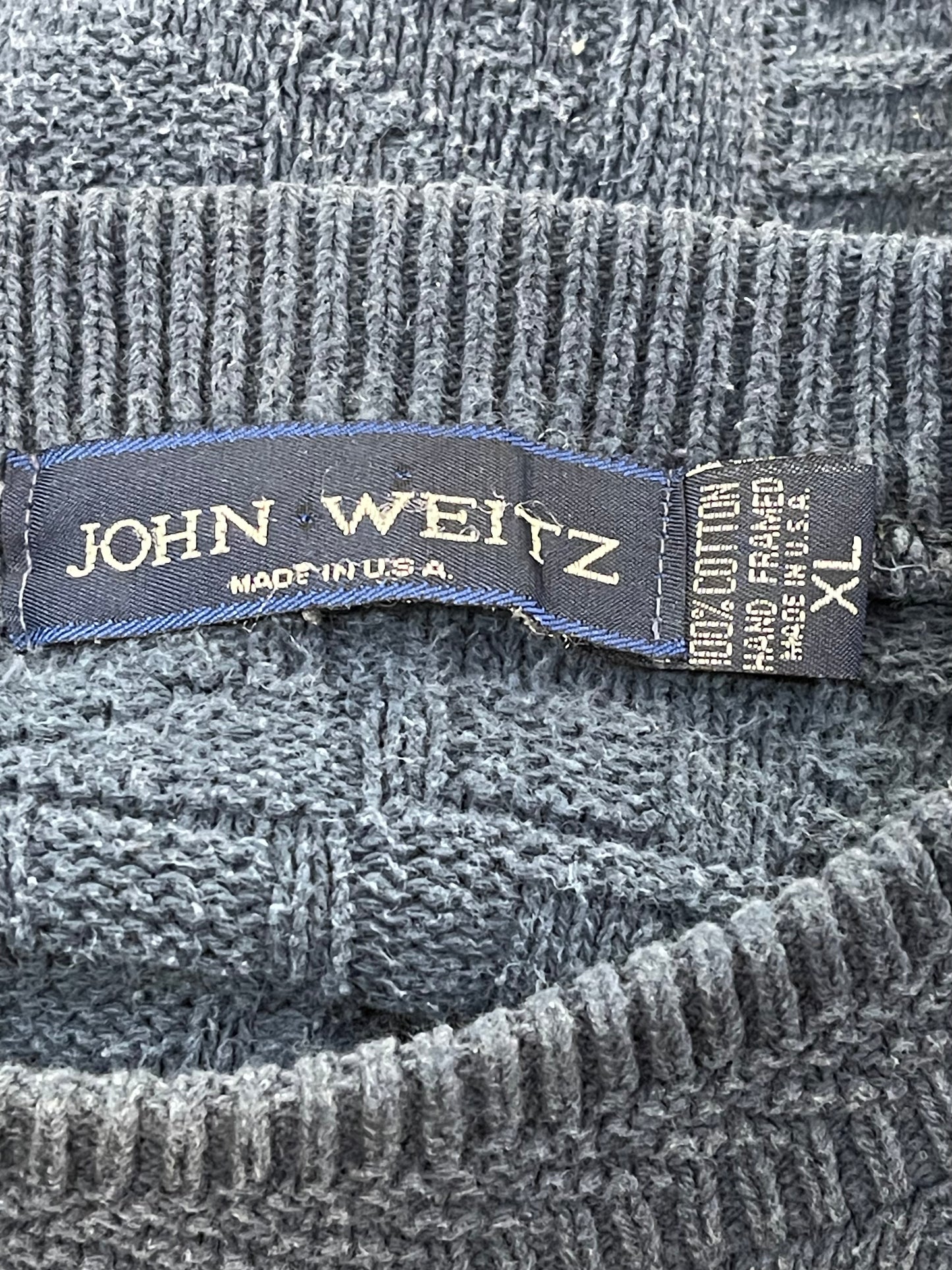 John Weitz Navy Blue 80s Sweater