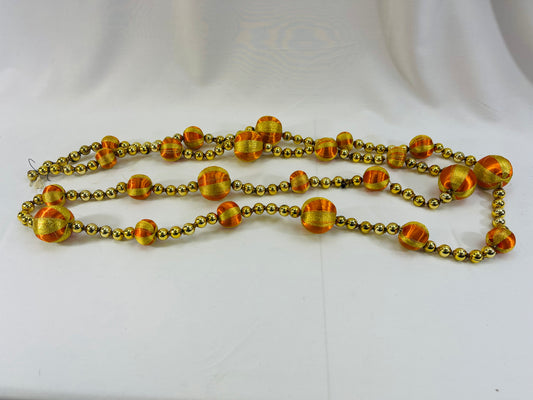 Gold & Orange Mercury Glass Bead Garland