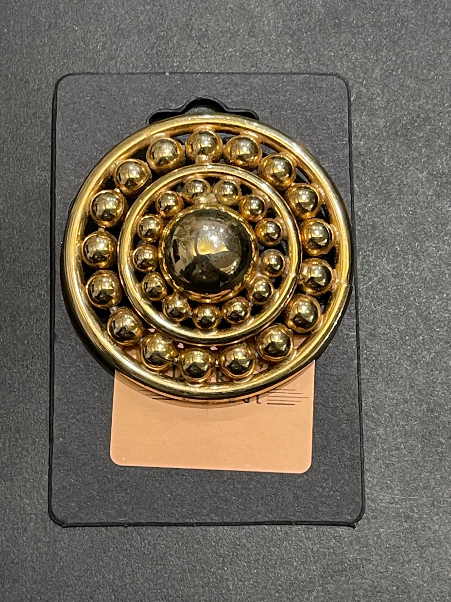 Classic Round Golden Brooch