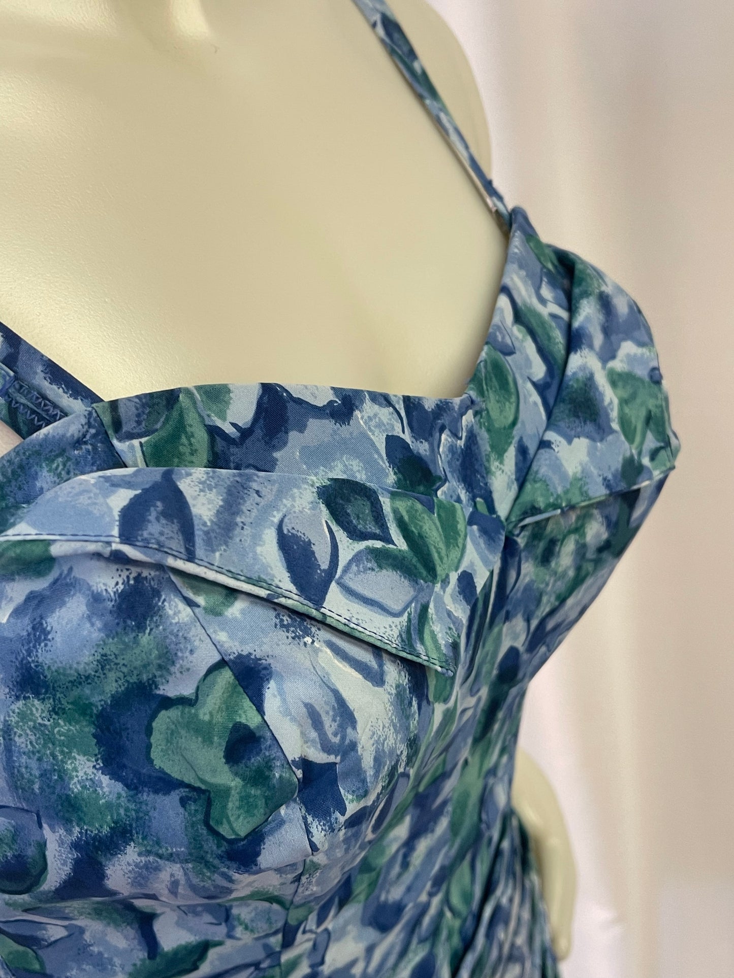 50s Blue Floral Swimsuit