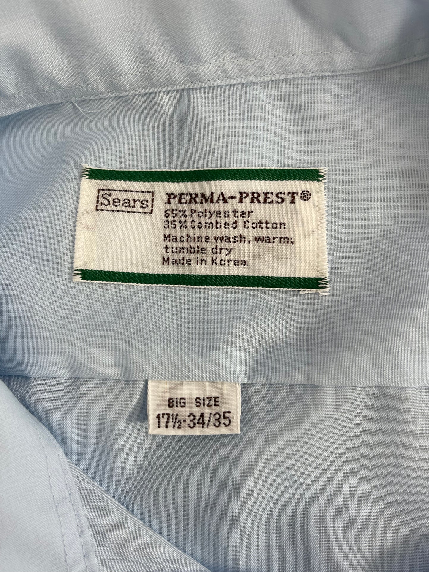 Sears Blue Long Sleeve Shirt