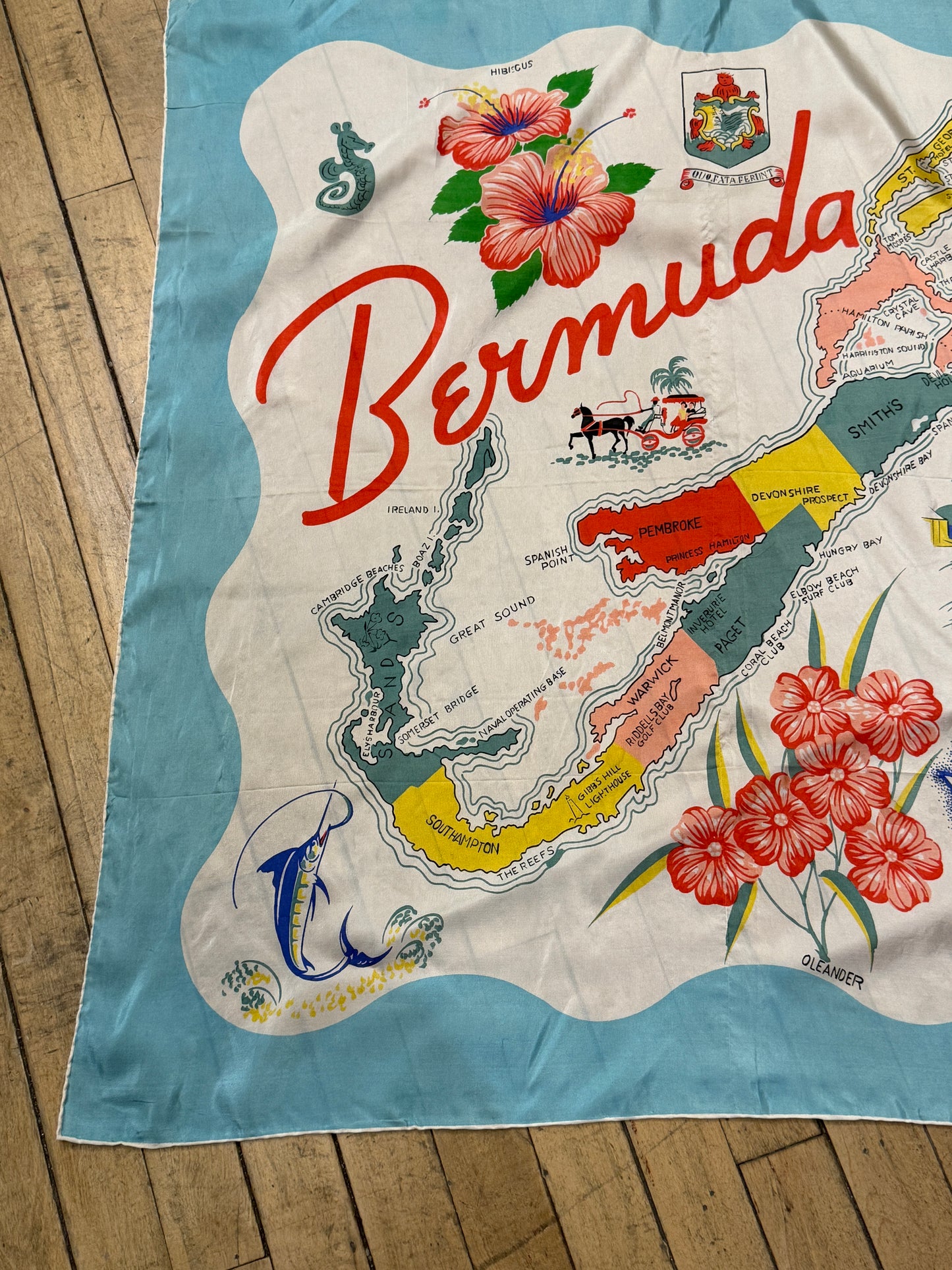 50s Bermuda souvenir scarf