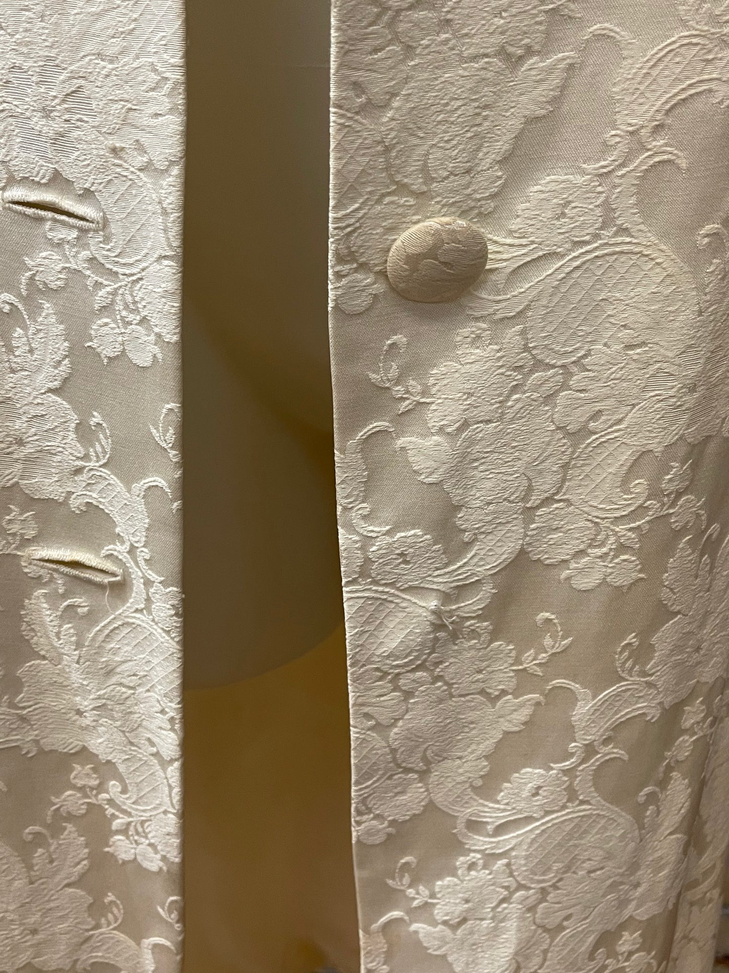 Ivory Brocade Evening Coat