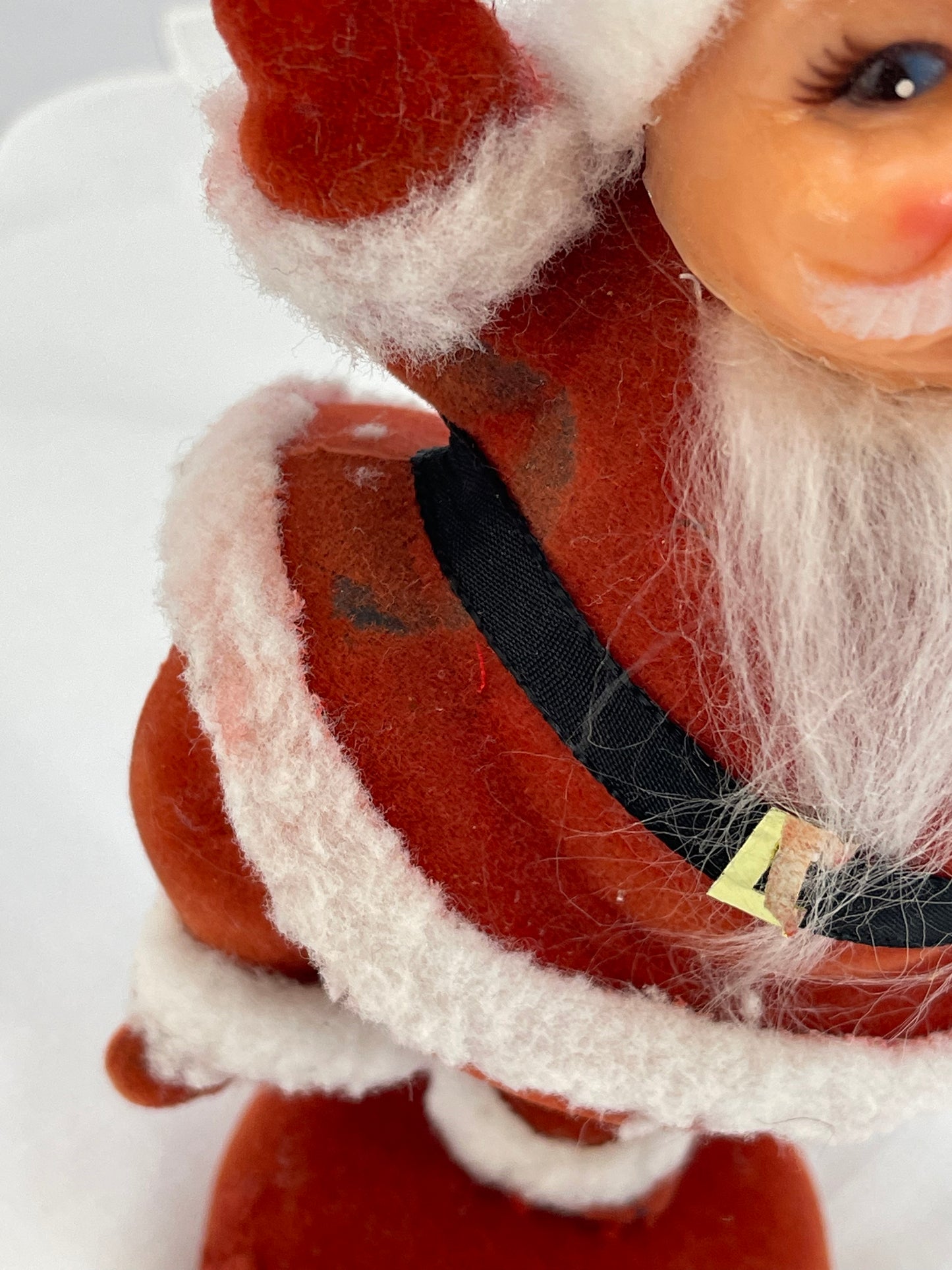 Vintage Flocked Dancing Santa