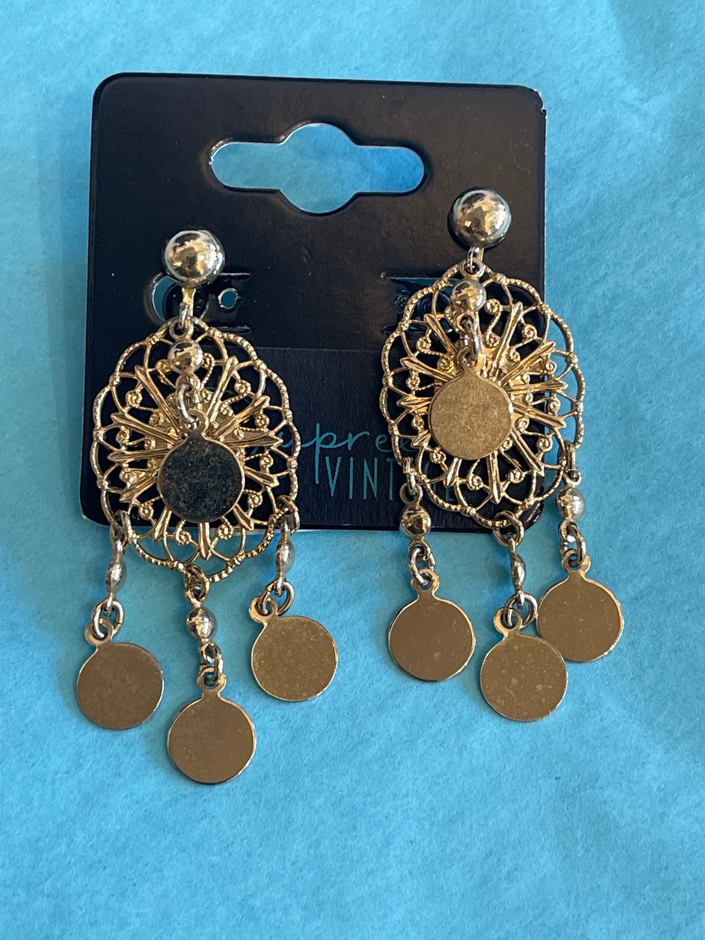 Gold Dangle Clip Earrings