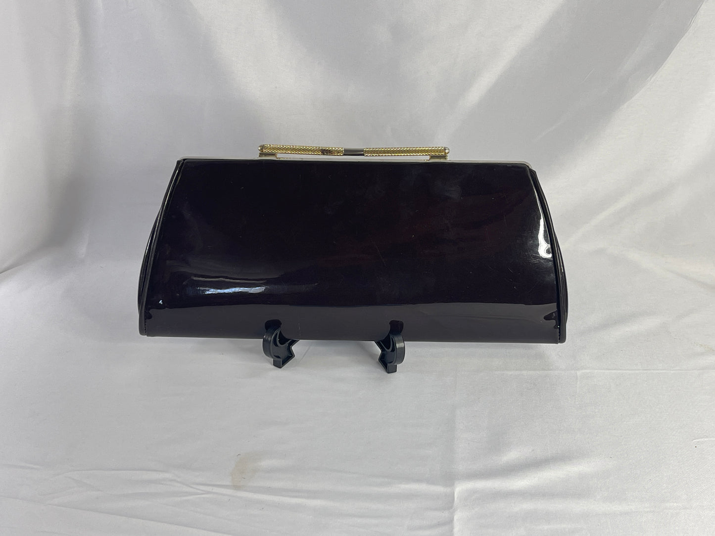 Brown Patent Leather Clutch