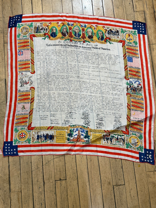 50s Declaration of Independence souvenir scarf