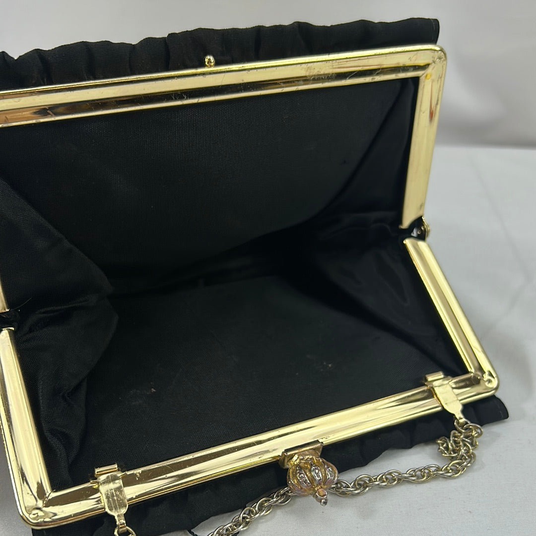 Black Crown Clasp Clutch