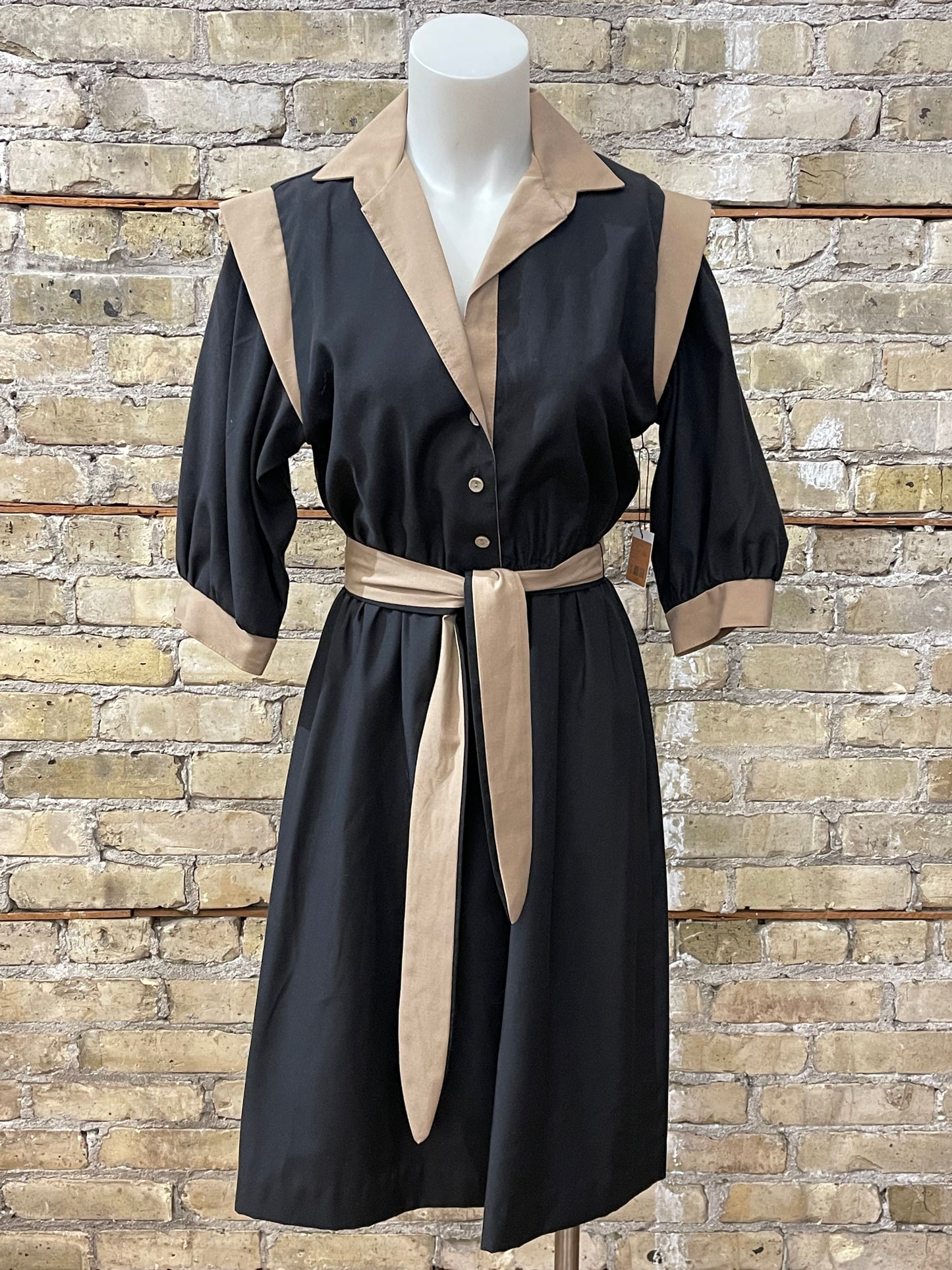 70s Black & Tan Dress