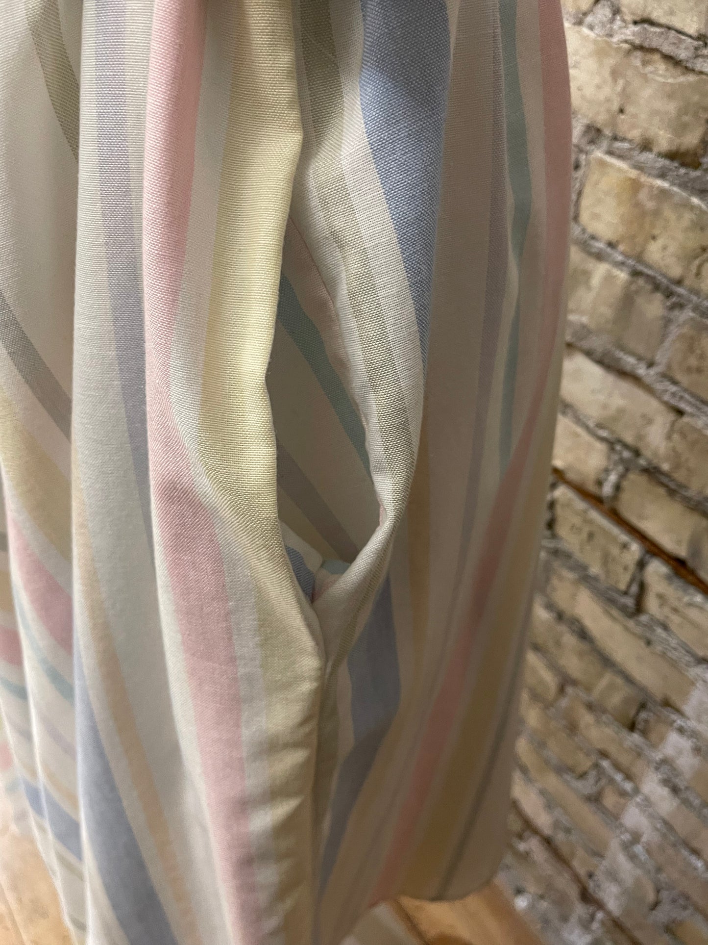 Pastel Striped 80s Shirt Dress
