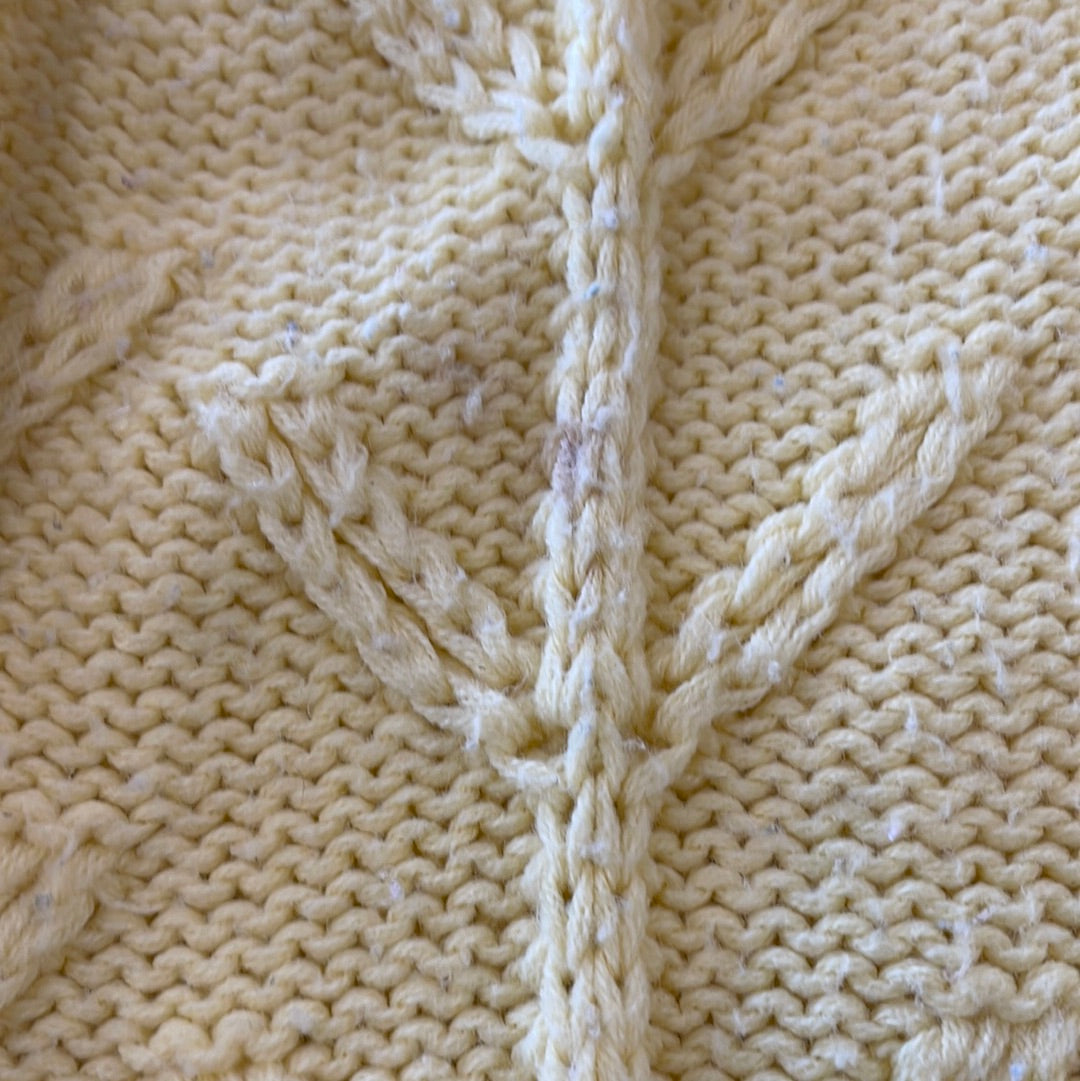 Acrylic Yellow Cable Knit Cardigan