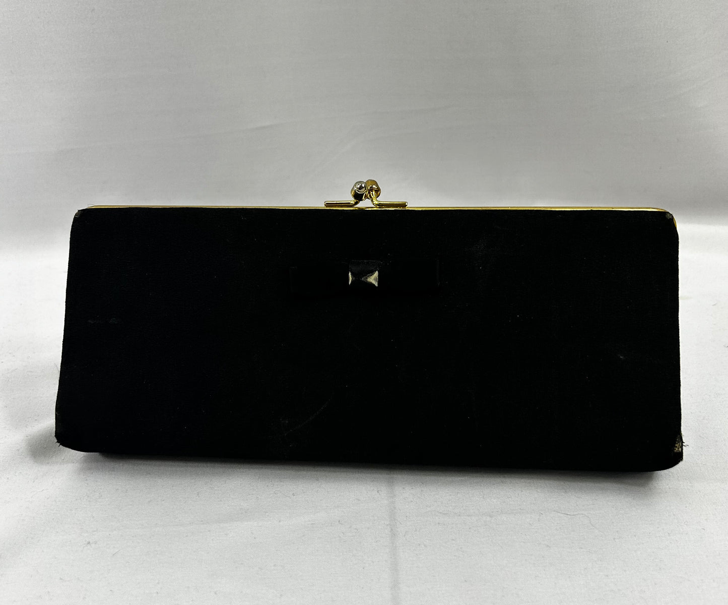 Black Rectangle Clutch with Bow