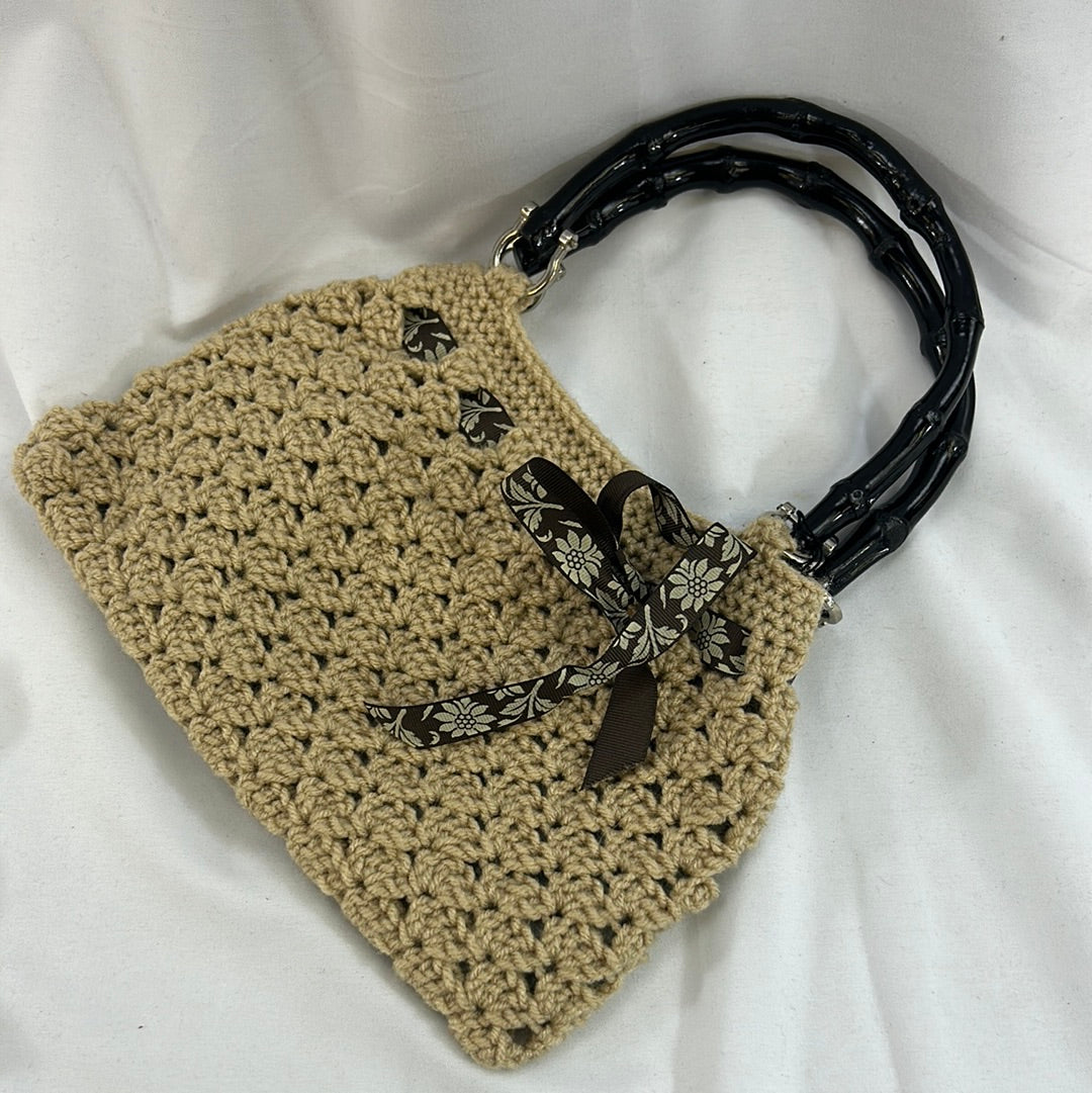 Beige Crocheted Purse