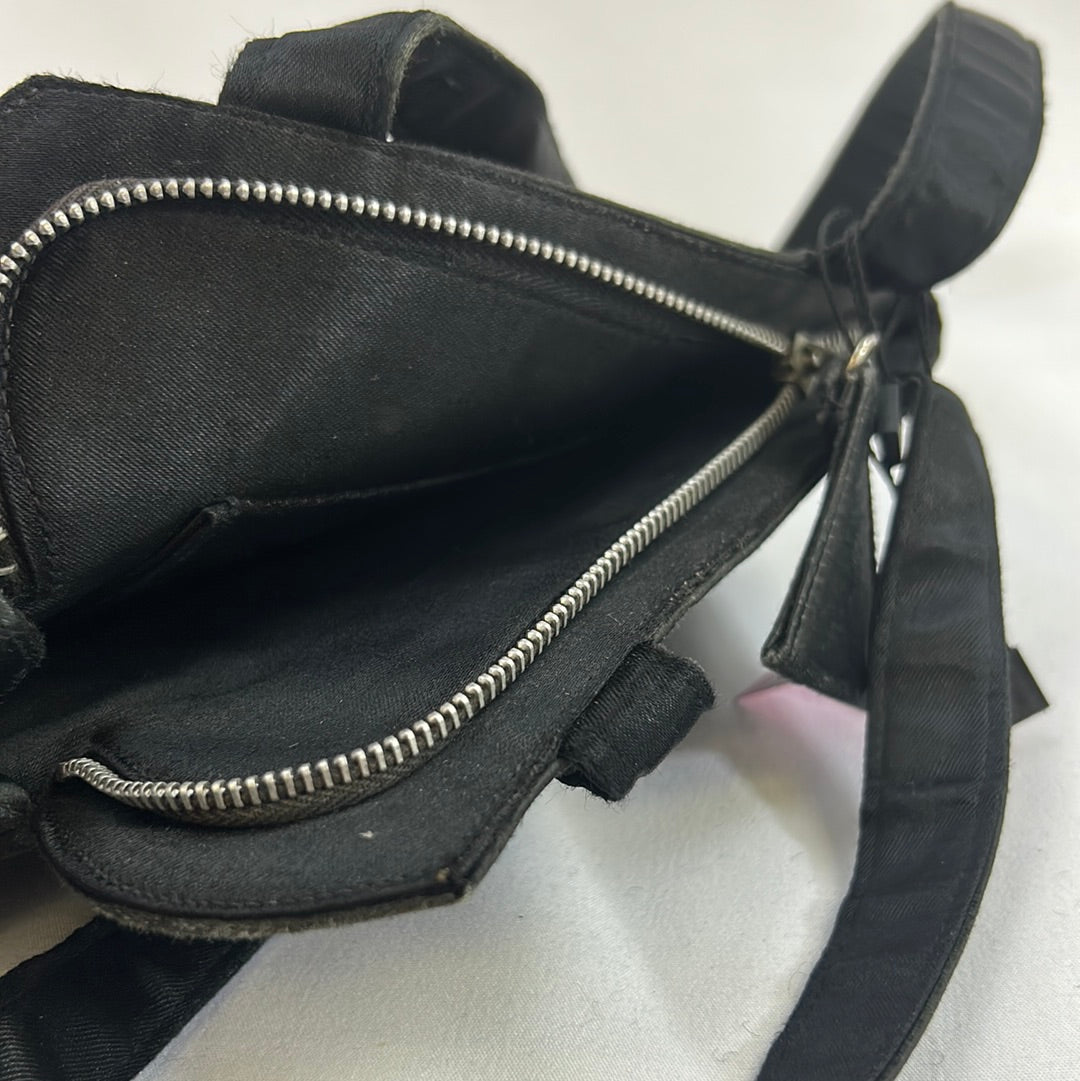 Mini Black Satin Handbag
